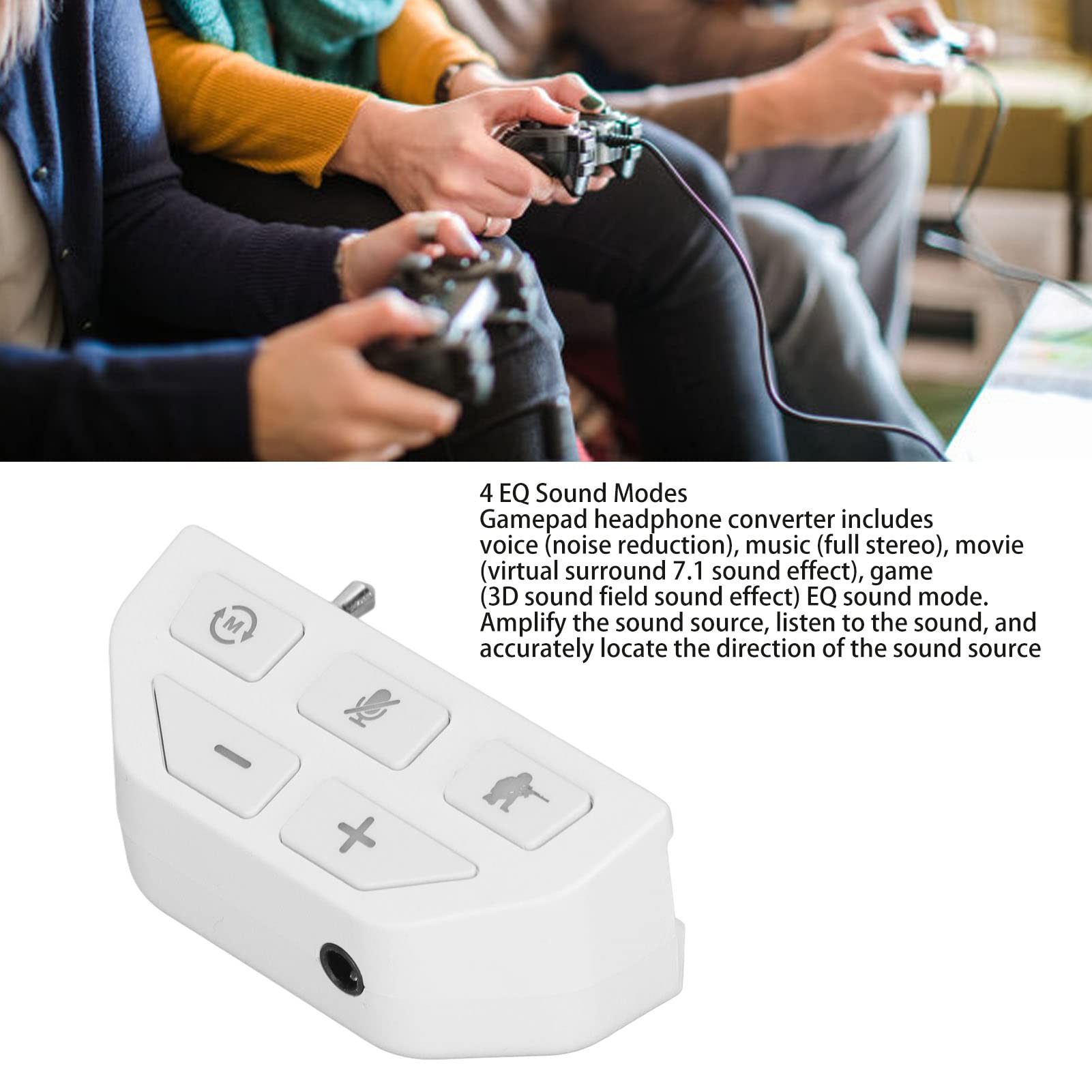 Pyhodi Stereo Headset Adapter for One Controller - Lossless Audio Quality, Microphone Adapter & Headphone Converter with Detection Mode & EQ Balance Adjustment | Perfect for Gaming, Streaming & Voice Chat