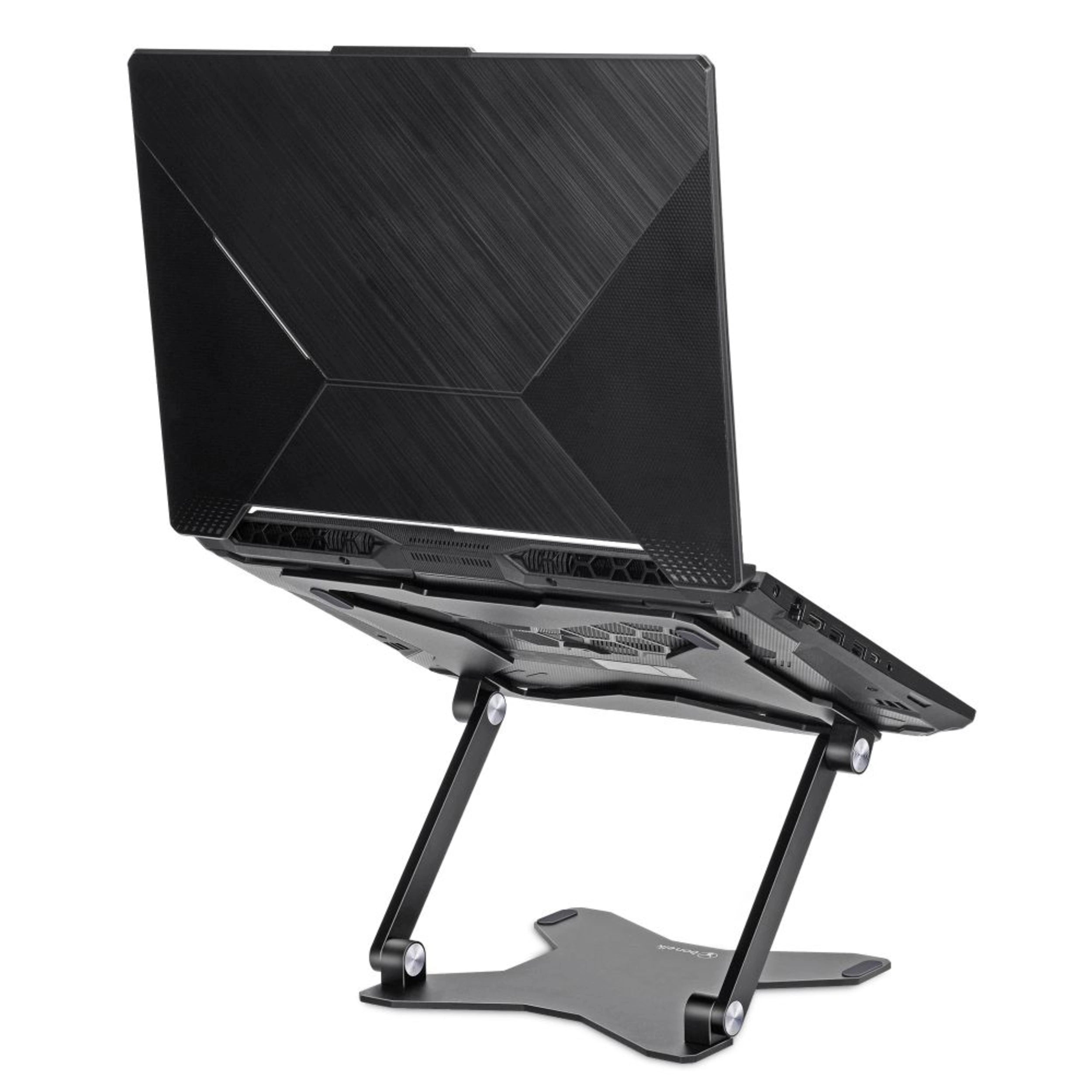 Bonelk Elevate Flow Adjustable Laptop Stand - Ergonomic Aluminum Computer Riser for Desk (Black) - Perfect for Home Office, Workstation & Coffee Shop Use