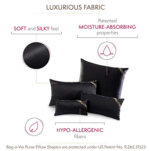 Luxury Purse and Handbag Shapers - Bag-a-Vie Purse Pillow Insert Organizer (4-Pack, Black) | Keep Your Designer Bags in Perfect Shape for Storage & Display