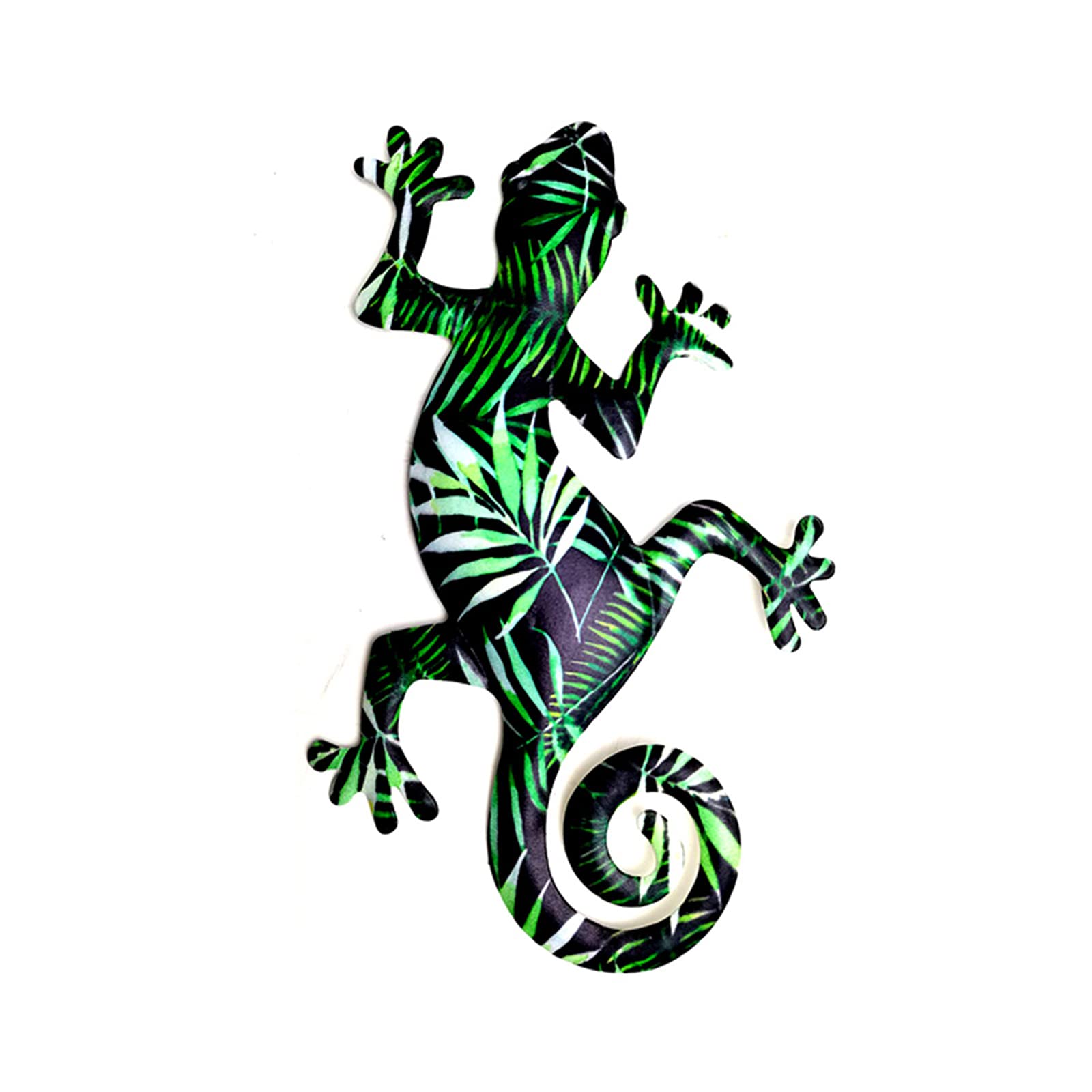 VELIHOME Metal Gecko Wall Art - Handcrafted Iron Sculpture for Outdoor & Indoor Decor - Colorful Hanging Decoration for Bedroom, Garden, Patio, Porch or Fence - Perfect for Boho, Tropical & Nature-Inspired Home Decor