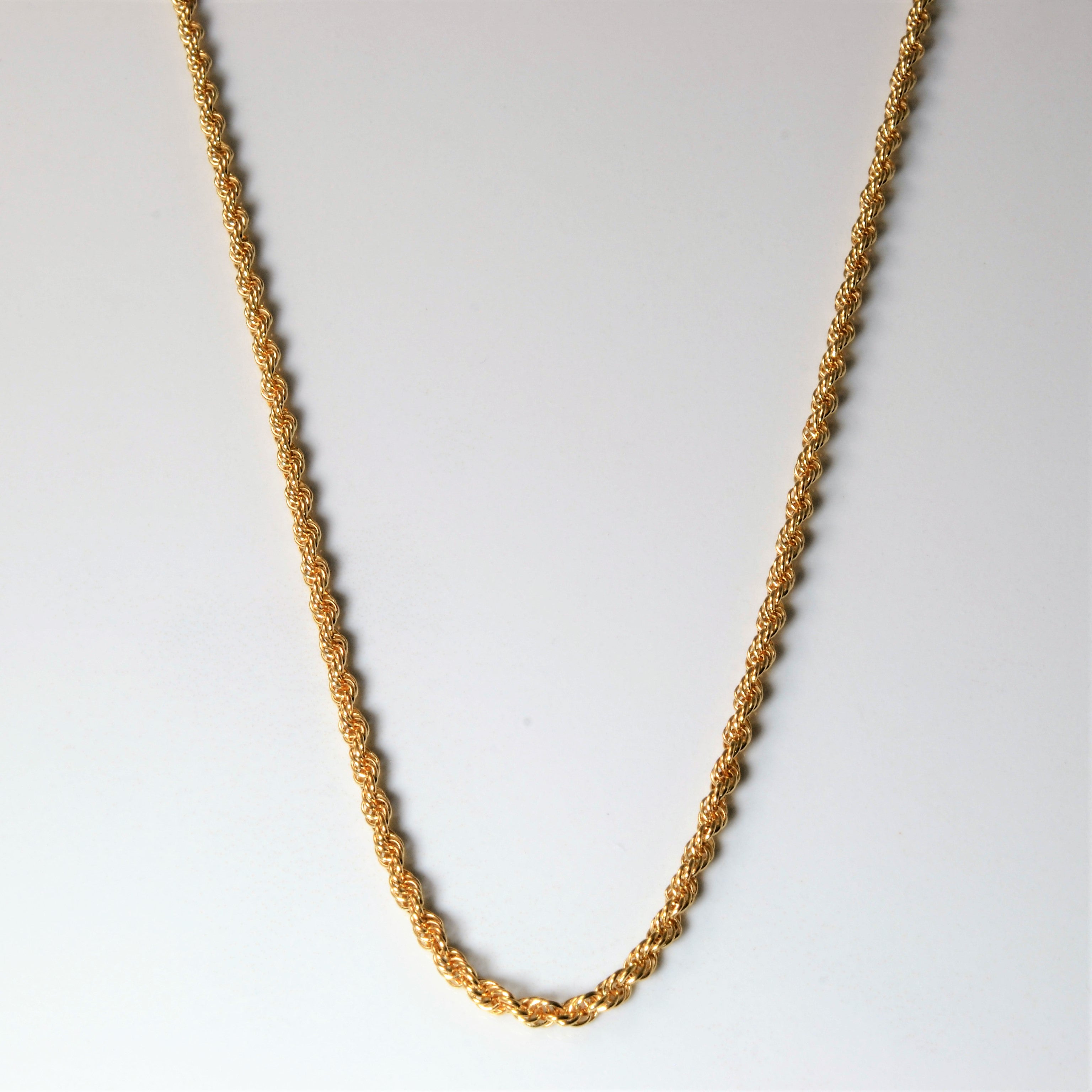 10K Yellow Gold Rope Chain Necklace for Women & Men - 22 Inch Solid Gold Rope Chain - Durable & Shiny Jewelry for Everyday Wear, Gifts & Special Occasions