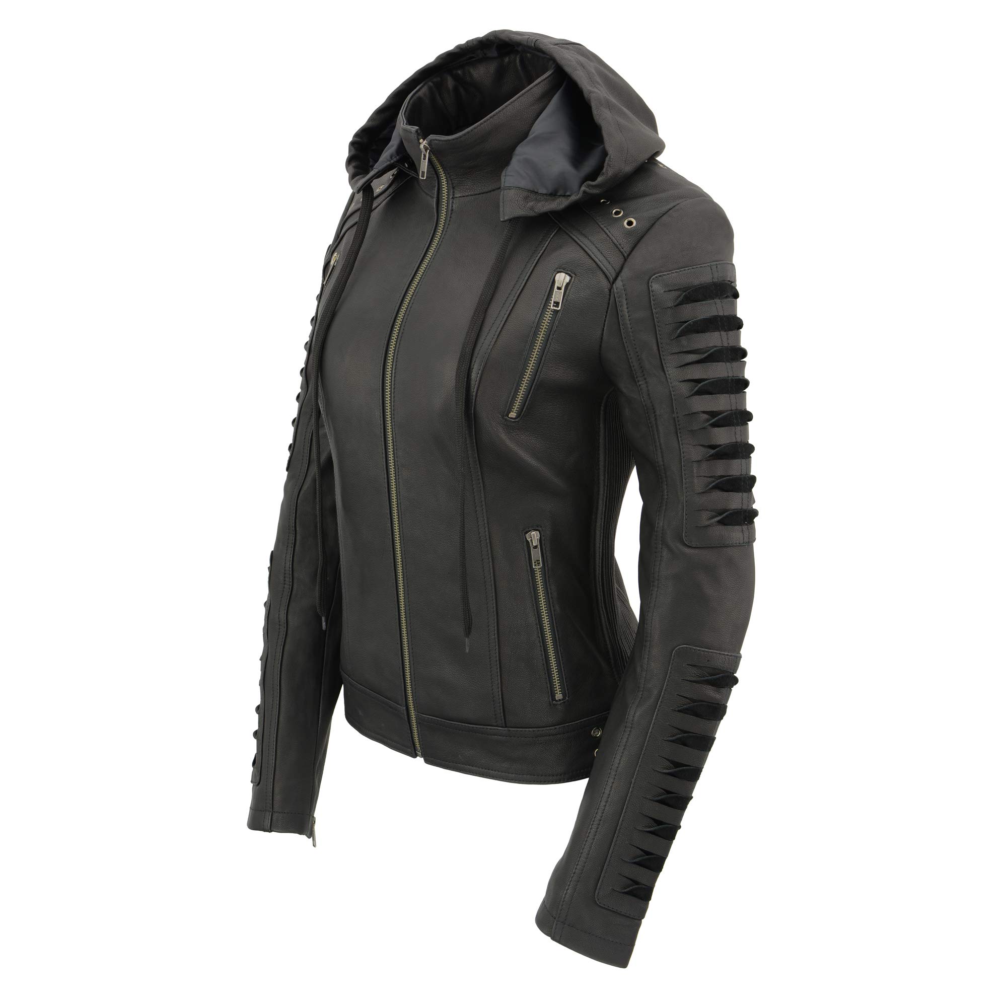 Milwaukee Leather Women's Premium Hooded Casual Fashion Jacket | Stylish Outerwear for Everyday Wear & Outdoor Activities