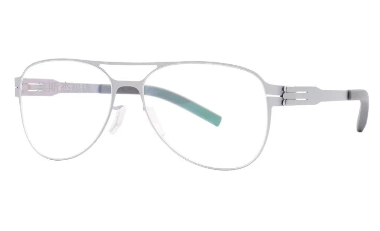 Aimee Unisex Full Rim Oval Double Bridge Stainless Steel Eyeglasses Frame 21201 - Lightweight & Durable Glasses for Reading, Work, and Everyday Fashion