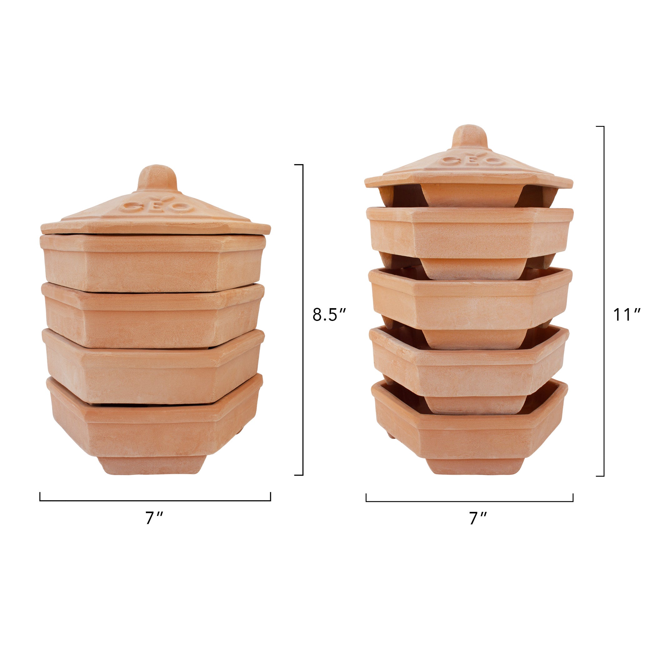 GEO Terradisiena 4-Tier Terracotta Sprouter - Organic Seed Sprouting Kit for Healthy Microgreens & Wheatgrass | Perfect for Indoor Gardening, Vegan Diet & Homegrown Superfoods