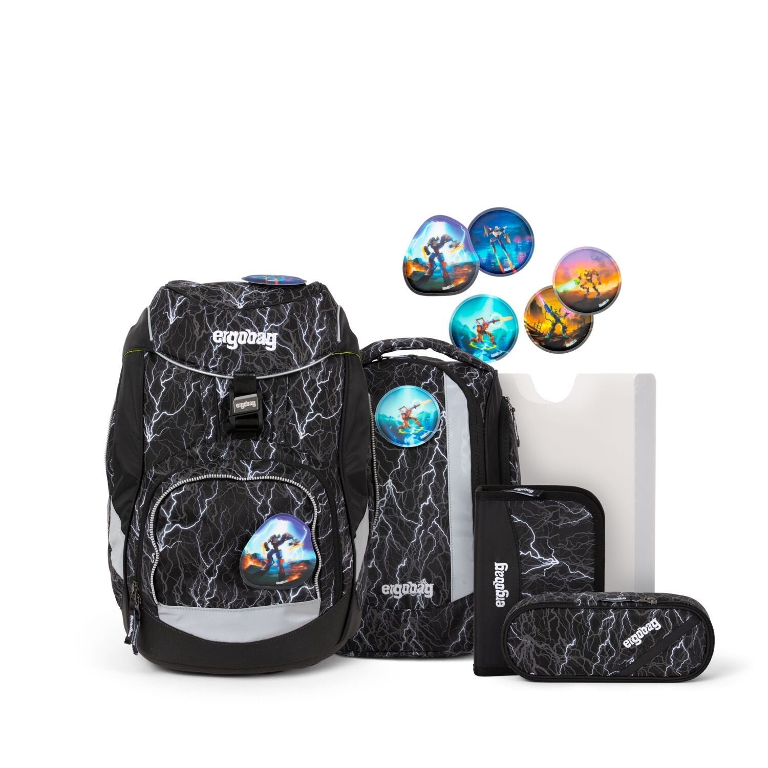 Ergobag School Backpack 6-Piece Set - SuperReflektBear Glow Edition | Lightweight Durable Kids Bookbag for Elementary Students | Perfect for School, Travel & Outdoor Adventures