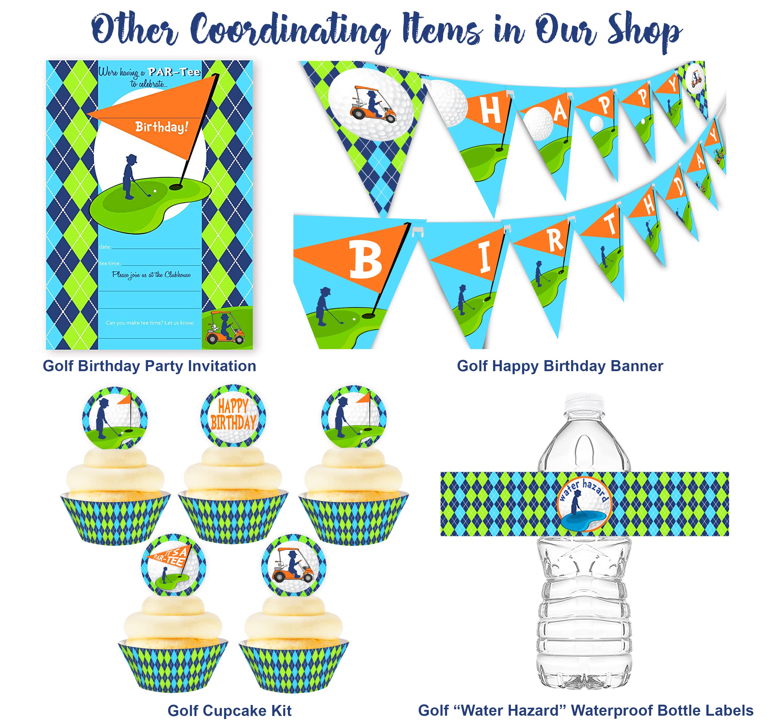 Golf Cupcake Kit - 24 Golf Themed Cupcake Toppers & Wrappers - Perfect for Golf Birthday Parties, Tournaments & Sports Decorations - Golf Party Supplies & Decor