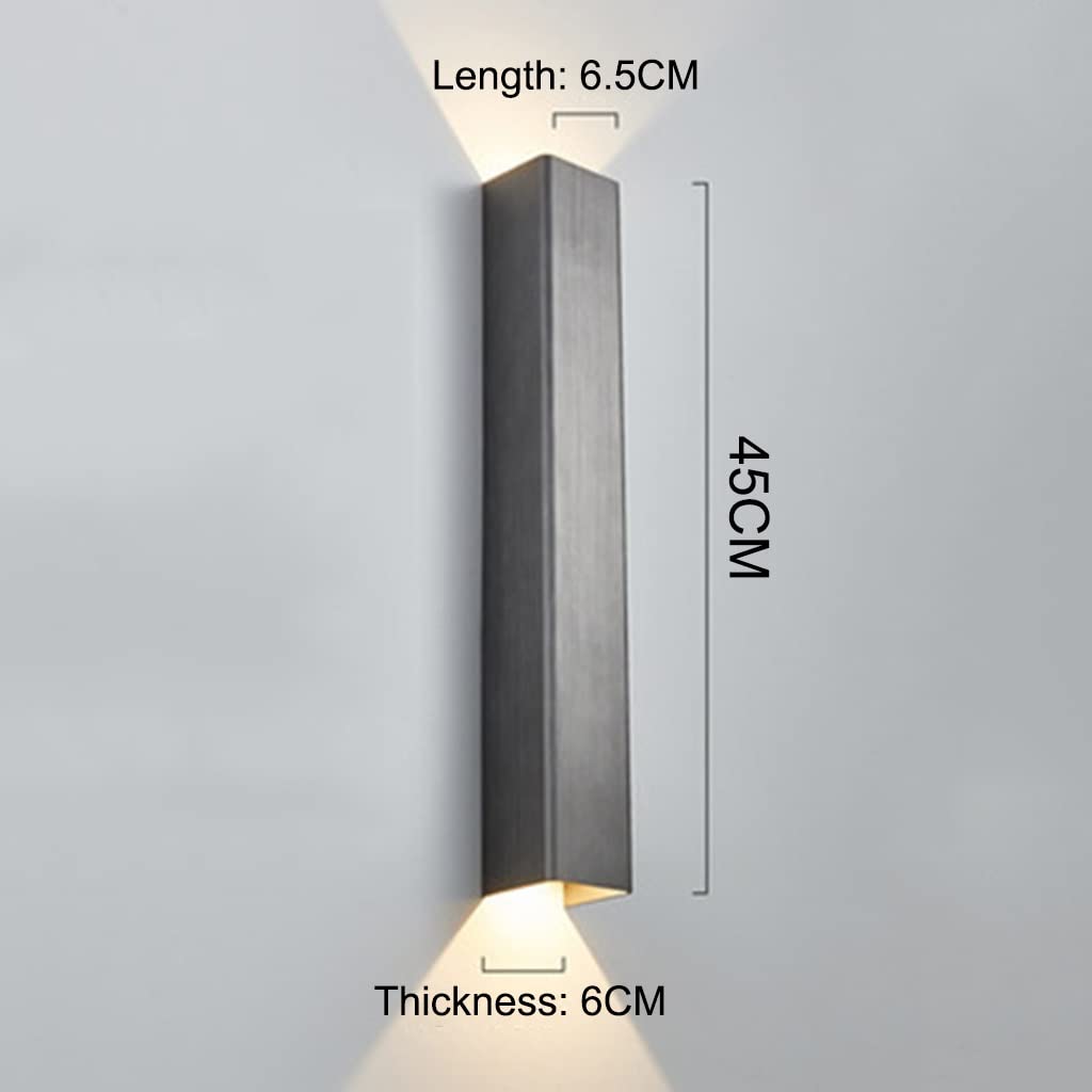2-Pack Modern LED Wall Sconce Lights 12W Up Down Lighting - 6.5×6×45cm Indoor Wall Lights for Bathroom, Living Room, Bedroom, Dining Room & Hallway - Energy Saving Home Decor Lighting (Style4) - Perfect for Ambient Lighting & Space Illumination