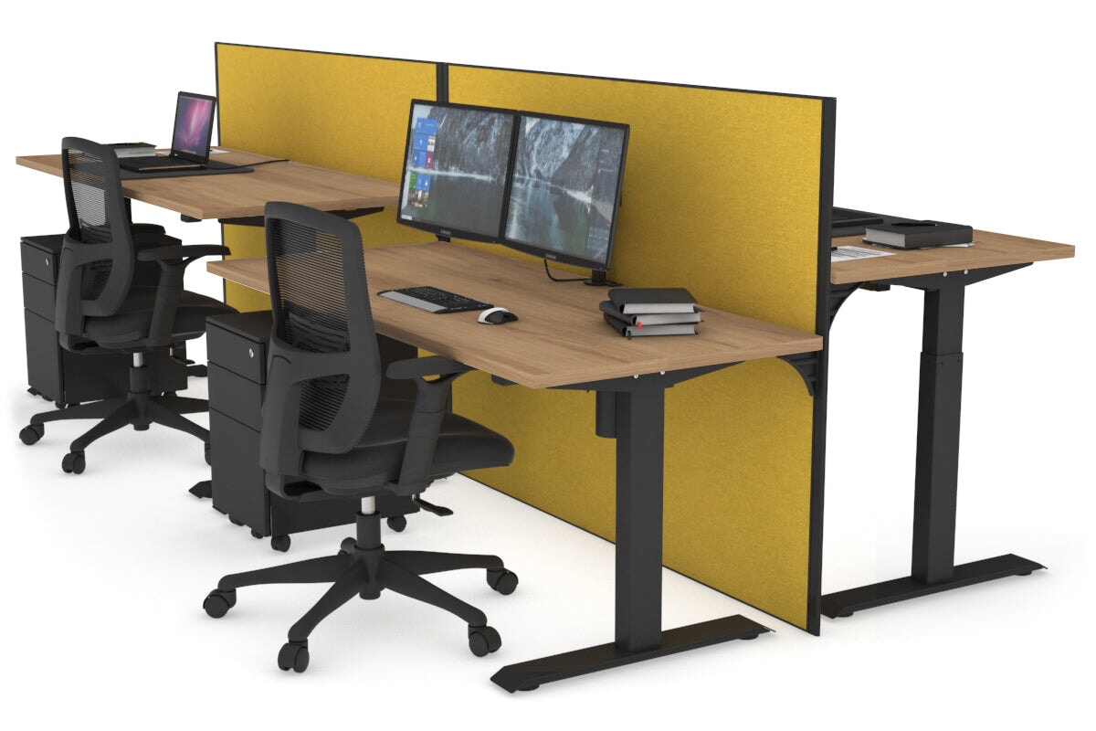 Just Right Height Adjustable 4-Person Workbench [1400L x 700W] - Heavy Duty Industrial Workstation for Factory, Warehouse & Workshop Use