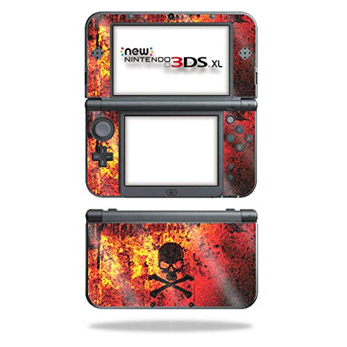 MightySkins Glossy Glitter Protective Skin Cover for Nintendo New 3DS XL (2015) - Bio Skull Design | Scratch-Resistant Durable Vinyl Wrap | Easy to Apply & Remove | USA Made | Perfect for Gaming, Collectors & Customization Enthusiasts