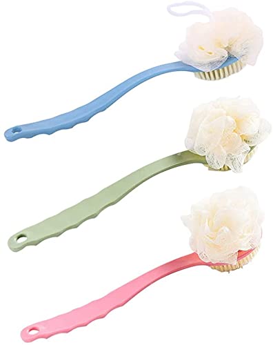 ZCX 3-Piece Double Sided Body Brush Set with Long Handle - Exfoliating Bath & Shower Brush, Back Scrubber & Bath Sponge for Deep Cleansing & Skin Renewal | Perfect for Dry Brushing, Spa Days & At-Home Skincare Routine