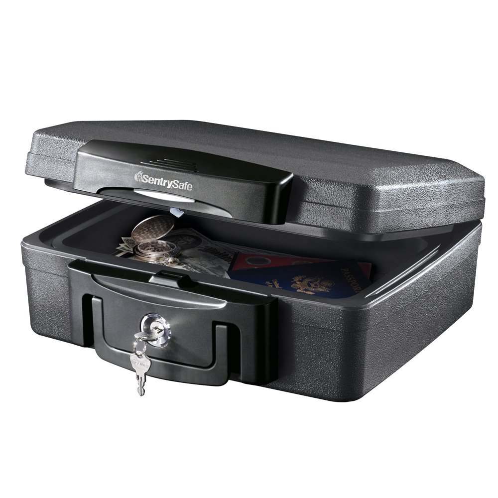SentrySafe H0100 Fireproof Waterproof Security Box with Key Lock - 0.17 Cubic Feet, Black | 1170 Fireproof Safe Box with Key Lock - 0.61 Cubic Feet, Black | Ideal for Home, Office & Travel Document Protection