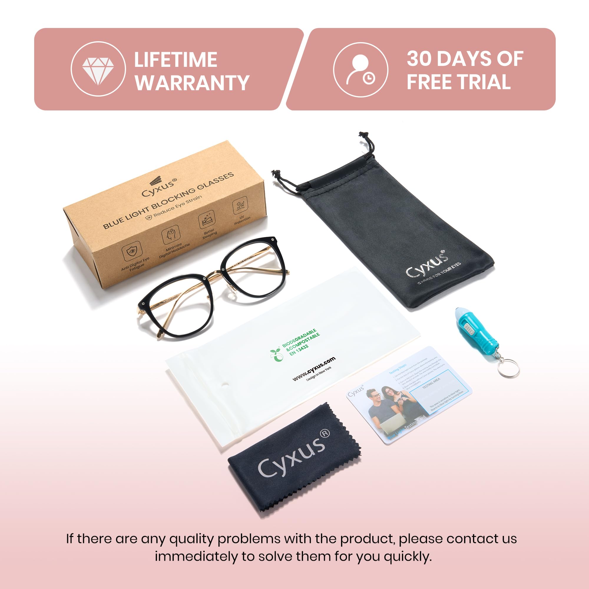 Cyxus Blue Light Blocking Glasses for Women - Stylish Computer Glasses for Office Work, Reading & Screen Time - Reduce Eye Strain & Prevent Migraine - Perfect for Working, Studying & Digital Device Use