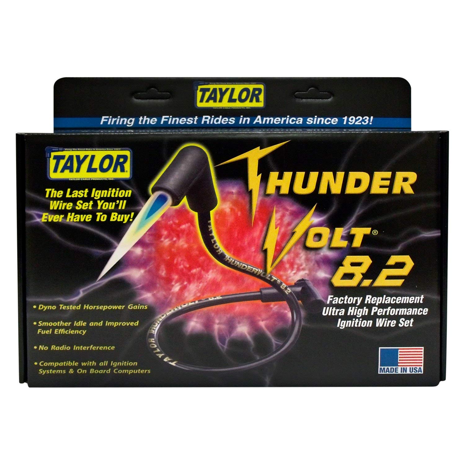 Taylor Cable 83651 Blue ThunderVolt 50 High Performance Ignition Wire Set - Compatible with Ford, Chevy & Dodge Vehicles - Ideal for Engine Upgrades & Performance Tuning
