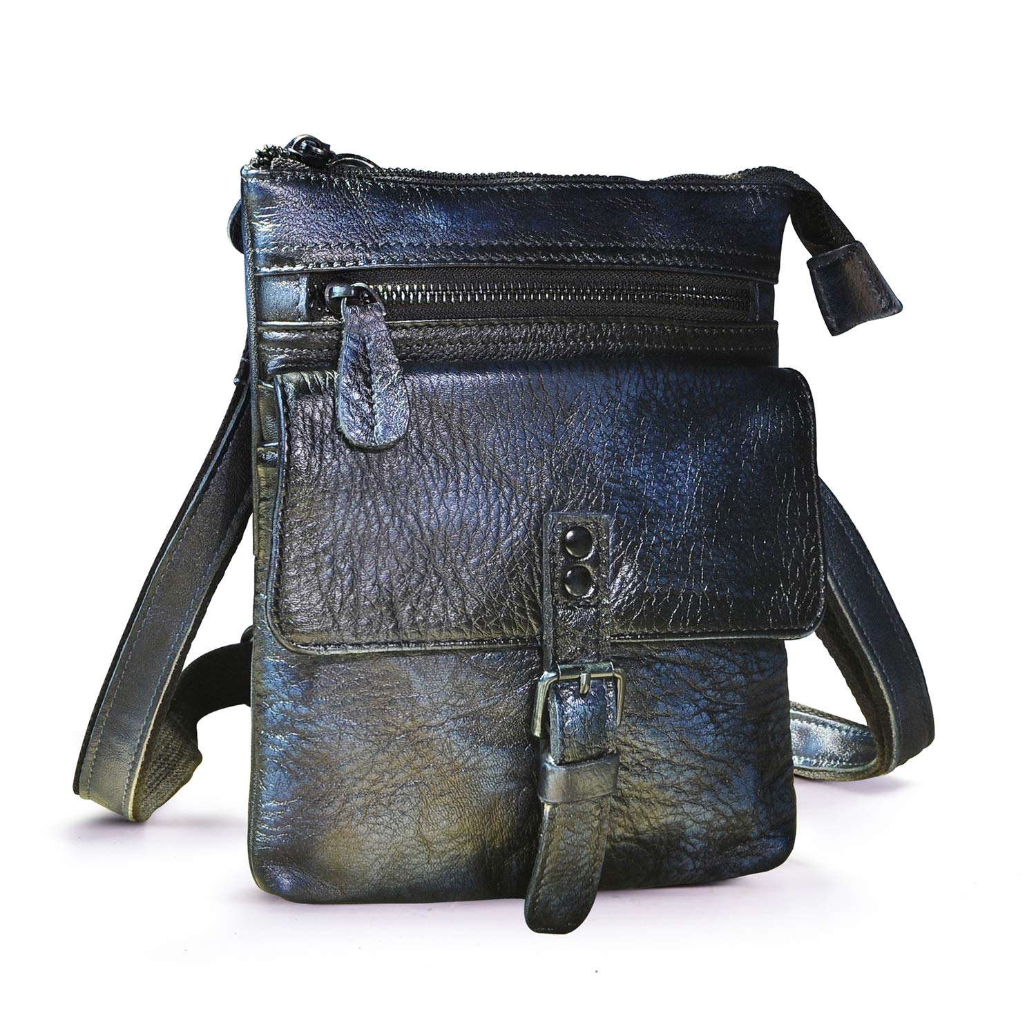Le'aokuu Men's Genuine Leather Multifunctional Crossbody Messenger Shoulder Bag - Fashionable Fanny Pack & Waist Belt Bag for Casual Use | Perfect for Work, Travel & Daily Essentials