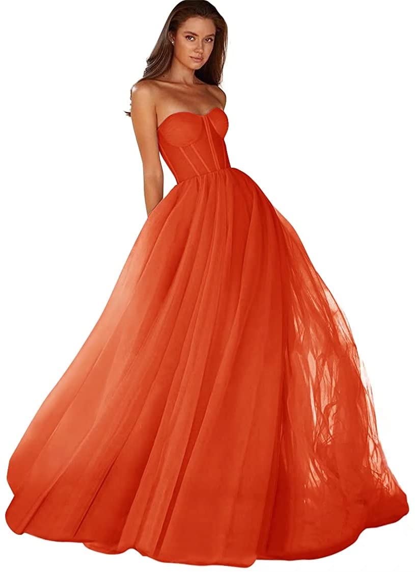 2022 Sweetheart Neckline Ball Gown Prom Dress - Elegant Tulle Long Formal Evening Gown for Women | Perfect for Prom, Homecoming, Quinceañera & Black Tie Events