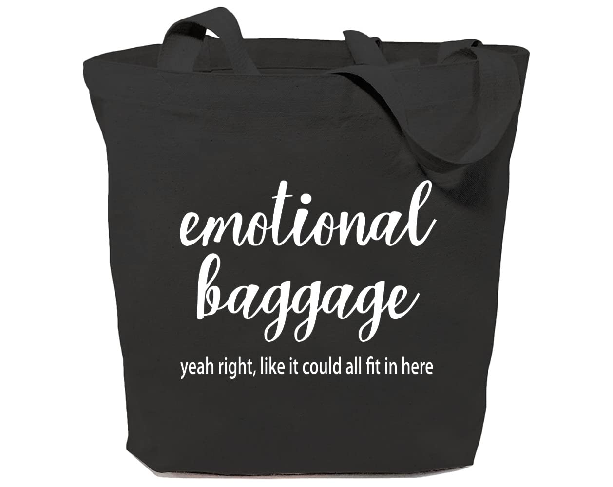 Funny Emotional Baggage Canvas Tote Bag for Women - Reusable Grocery Shopping Bag, Work & Travel Shoulder Bag - Great Gift for Girls & Women - Perfect for Work Commute, Beach Trips & Daily Errands