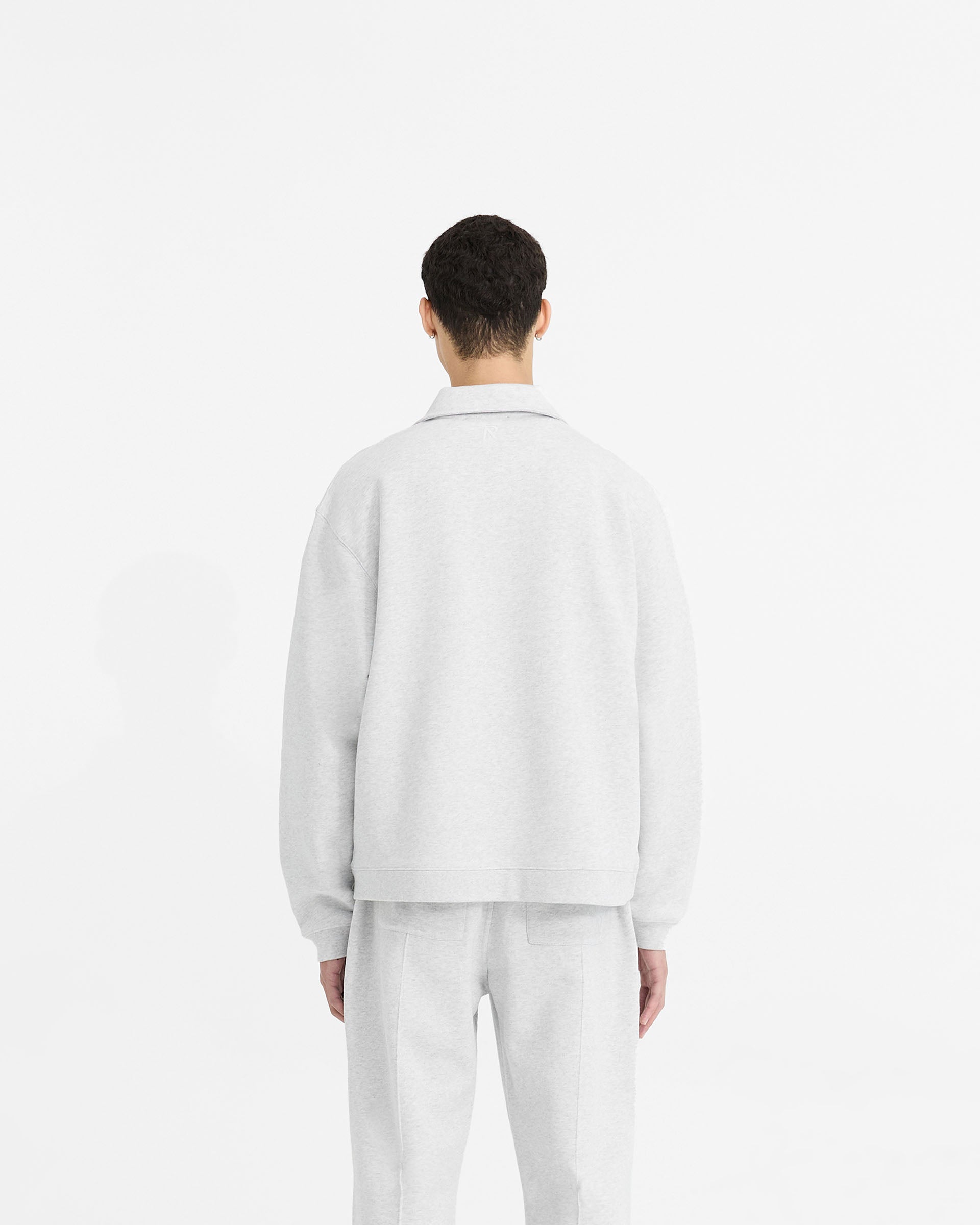 Initial Boxy Quarter Zip Sweatshirt | Ice Grey Marl | Casual Pullover for Men & Women | Perfect for Layering, Gym, and Everyday Wear