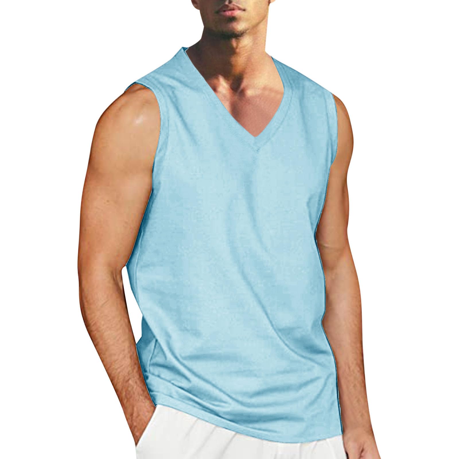 Men's Muscle Workout Tank Tops - Sleeveless Athletic V-Neck Shirts for Gym, Running & Bodybuilding | Summer Fitness Apparel for Men
