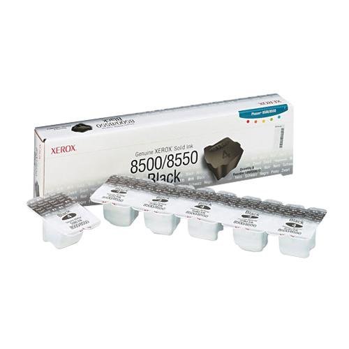 Xerox OEM Solid Ink Sticks for Phaser 8500 - 6 Pack Standard Black | High-Quality Printing Supplies for Office & Home Use | Compatible with Xerox Phaser 8500 Printers