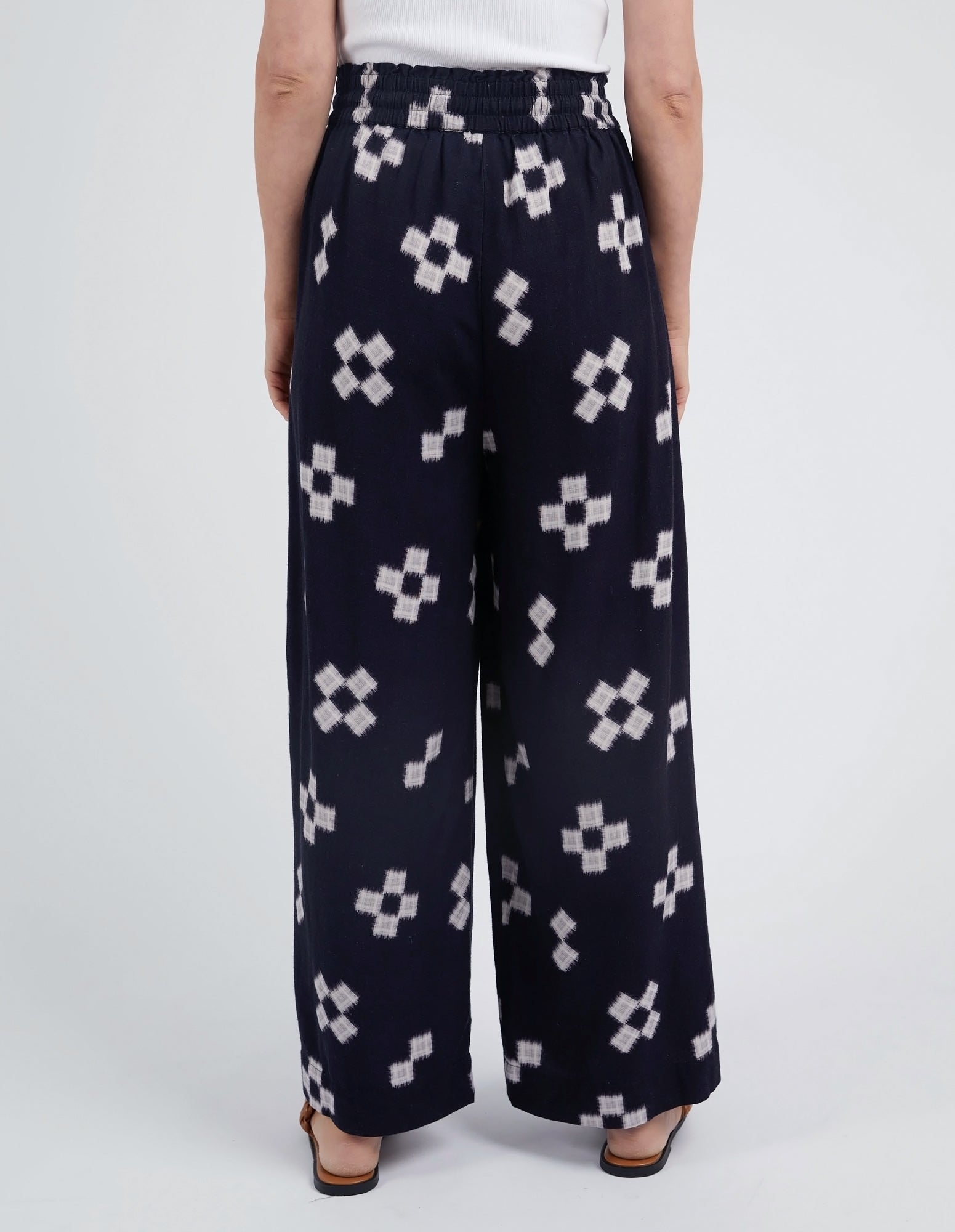 Elm Positano Women's Navy Print Pants - Comfortable & Stylish for Casual Wear, Office, and Travel