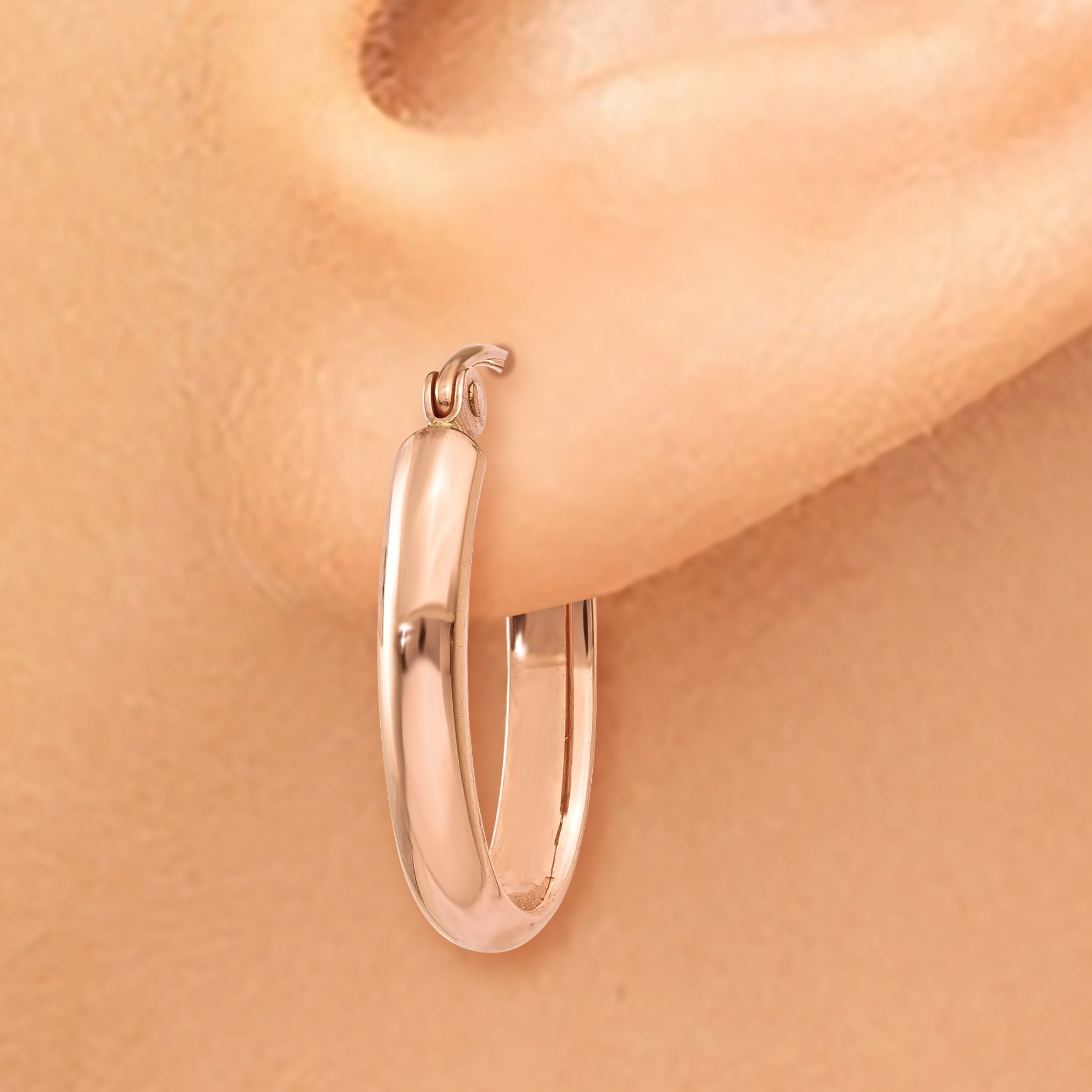 2.75mm Polished Oval Tube Hoop Earrings in Real 14k Gold - Elegant Everyday Jewelry for Women, Perfect for Work, Date Night & Special Occasions
