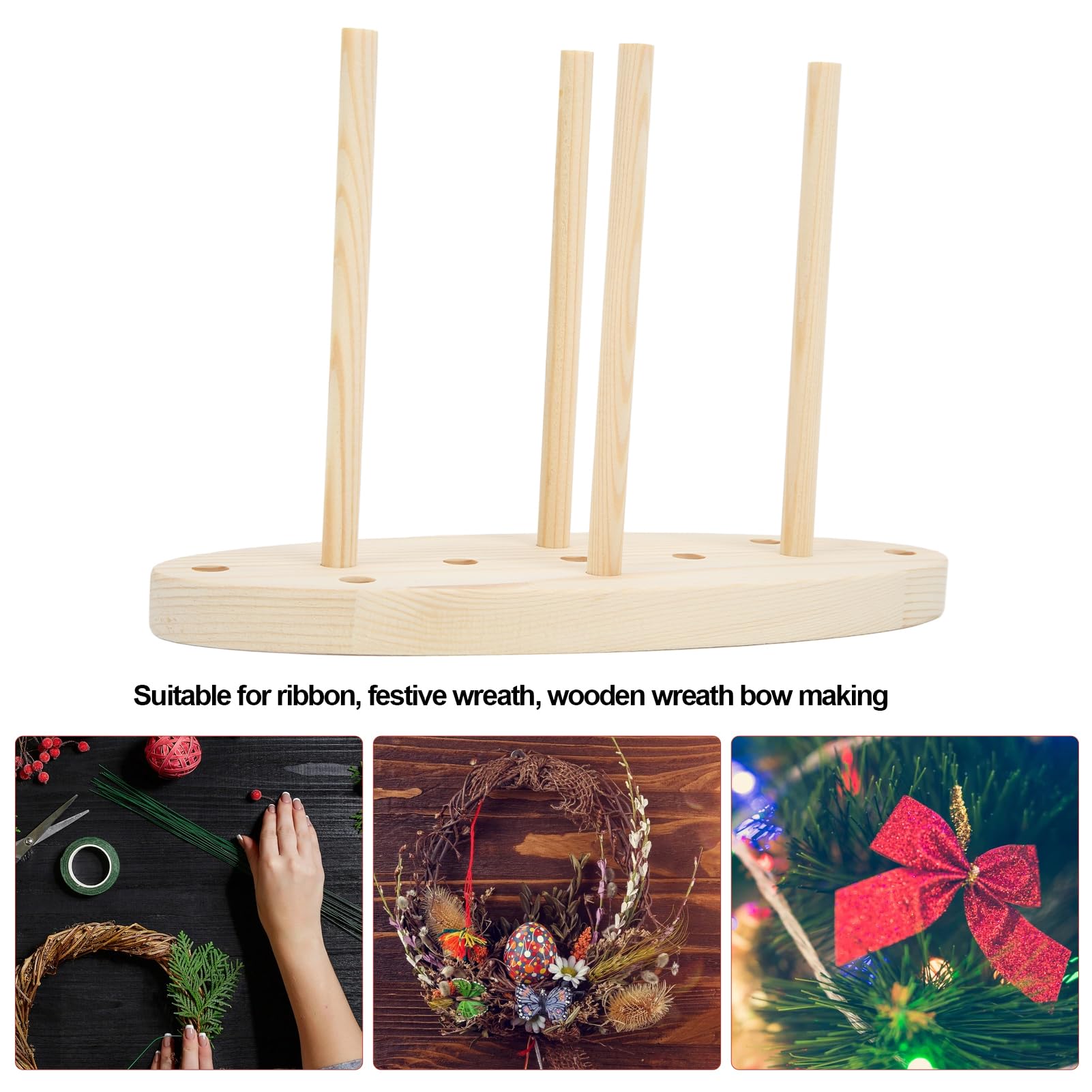 Premium Lightweight Oak Bow Maker Kit - Adjustable Multi-Size Wooden Bow Maker Set for DIY Craft Ribbon & Gift Wrapping | Perfect for Home Decor, Wedding, Christmas & Holiday Decoration