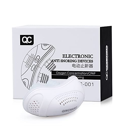 WSJQWHW Electric Anti Snoring Device - Automatic Snore Stopper with Air Purifier Filter - Anti Snore Clip for Men & Women - Sleeping Aid to Relieve Snoring (White) - Perfect for Travel, Home & Office Use