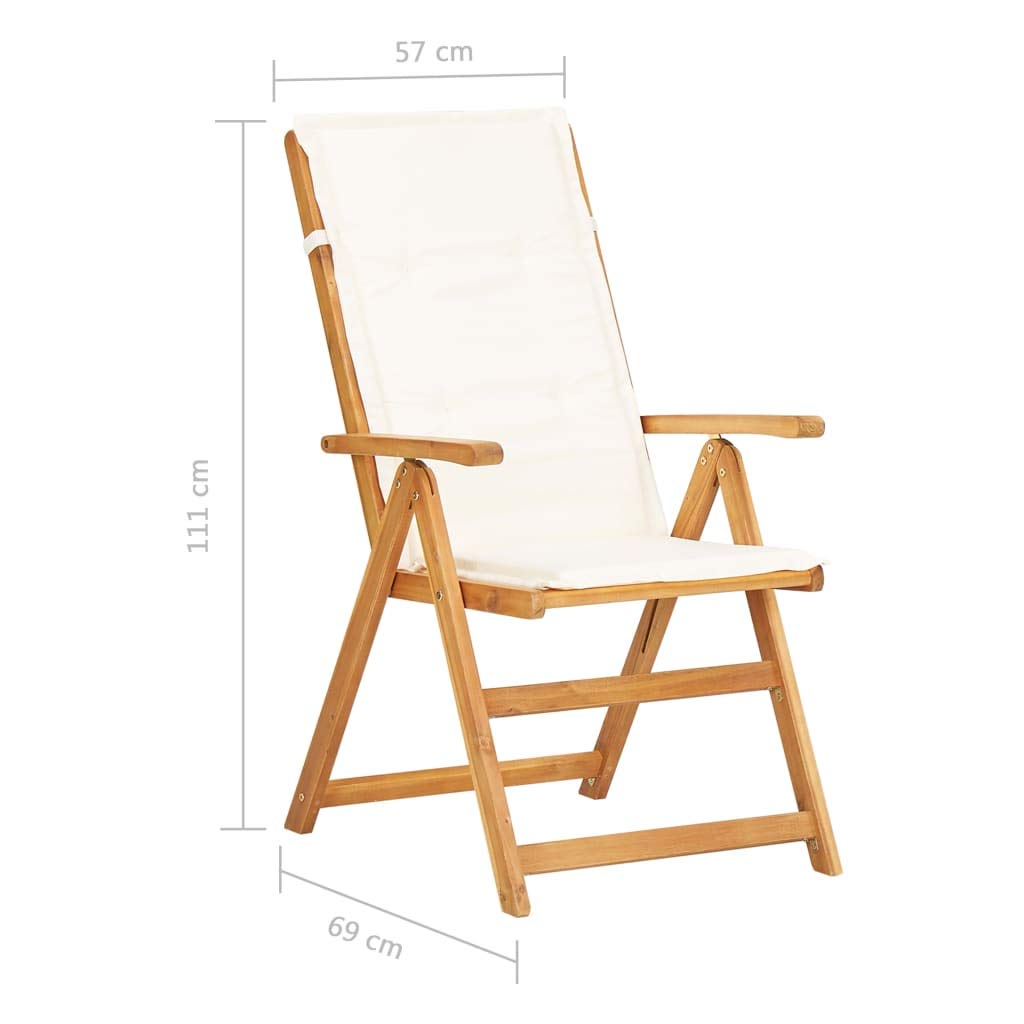 2 Pack Reclining Garden Chairs with Armrests - Solid Acacia Wood Outdoor Lounge Chairs for Backyard, Patio, Poolside & Lawn Relaxation