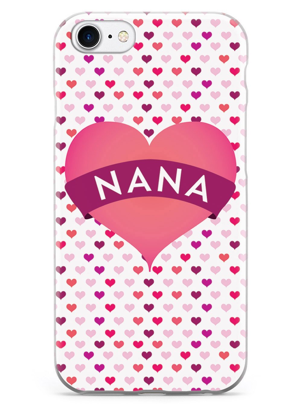 Inspired Cases - Premium 3D Textured Protective Phone Case Compatible with Apple iPhone 8 - Heart Design Gift for Grandma - Perfect for Daily Use, Travel & Special Occasions