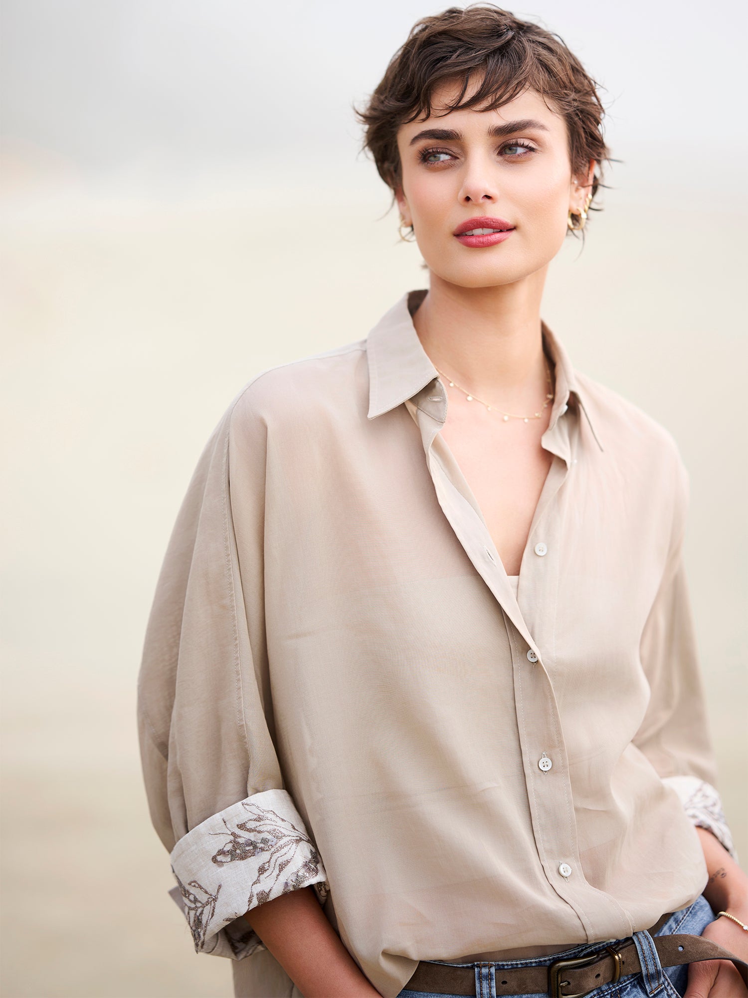 Elegant Organza Embroidered Cuff Blouse for Women | Formal & Party Wear | Perfect for Weddings, Office & Special Occasions
