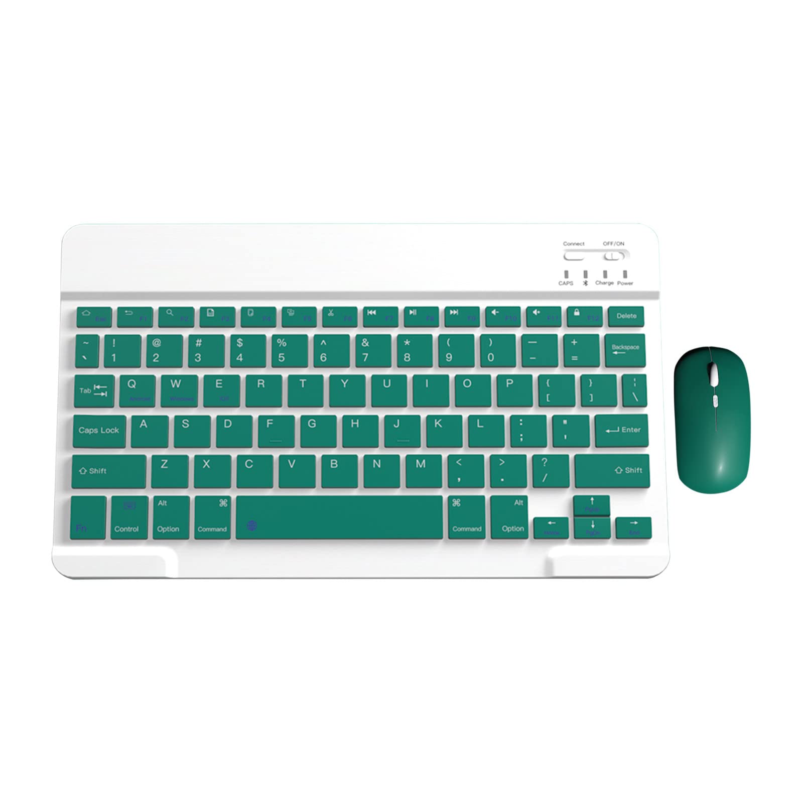 Portable Mini Bluetooth Keyboard & Mouse Combo - Wireless BT Keyboard for Android, Windows PC, Tablet - Green IG6 - Perfect for Office, Home, and Travel Use
