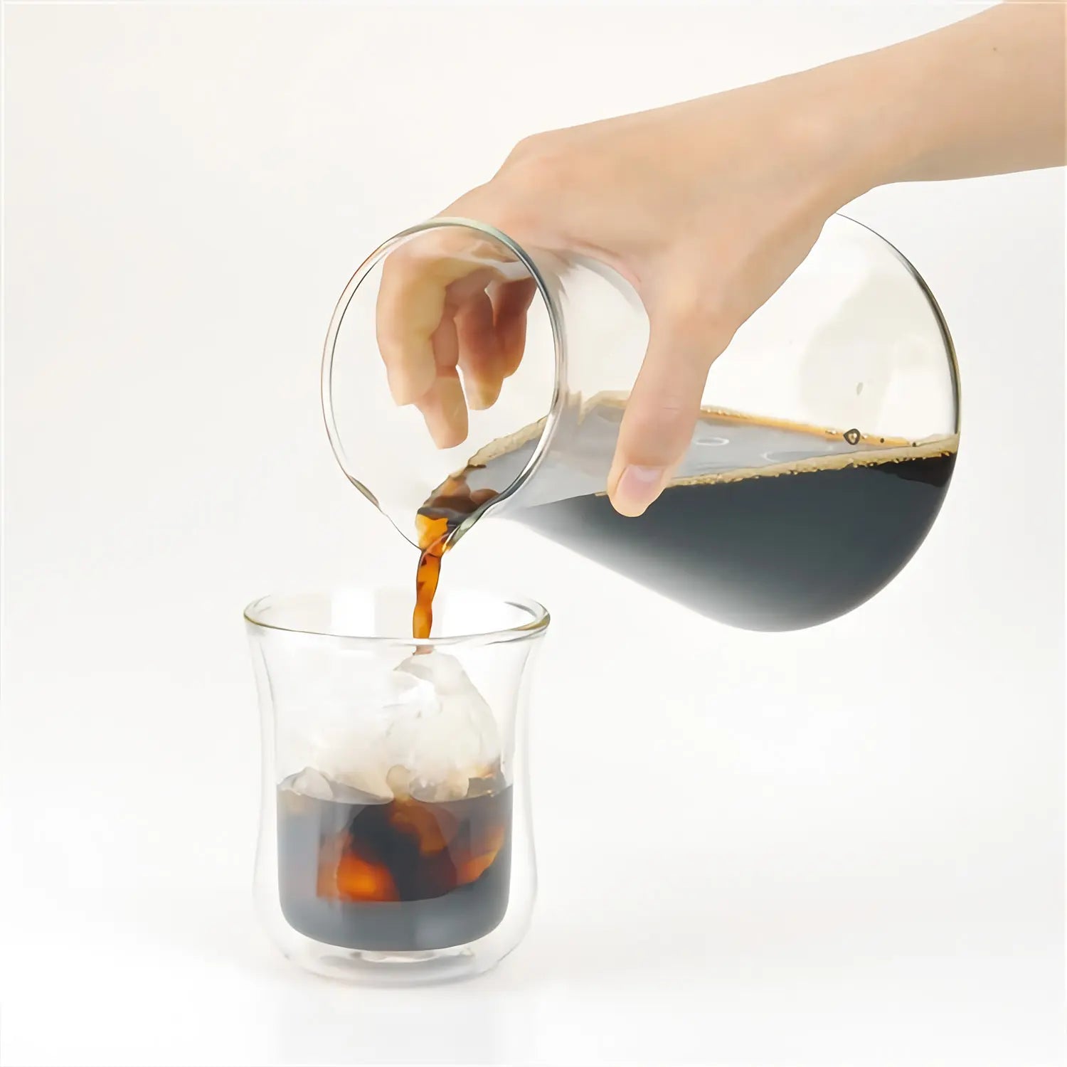 Iwaki Heat Resistant Glass Coffee Server with Dripper - Perfect for Pour Over Coffee, Iced Coffee & Tea Brewing at Home or Office