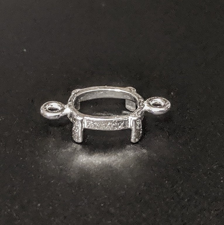 Premium 7x5mm (18x13mm) Oval Cabochon Double Dangle Setting in Solid Sterling Silver or 14k Gold - Perfect for Handmade Jewelry, Earring Designs & DIY Craft Projects