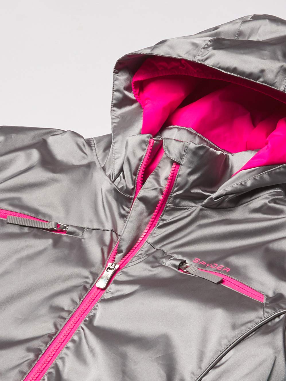 Spyder Girl’s Conquer Ski Jacket - Waterproof Insulated Kids Winter Coat with Hood & Full Zip for Snowboarding & Outdoor Activities