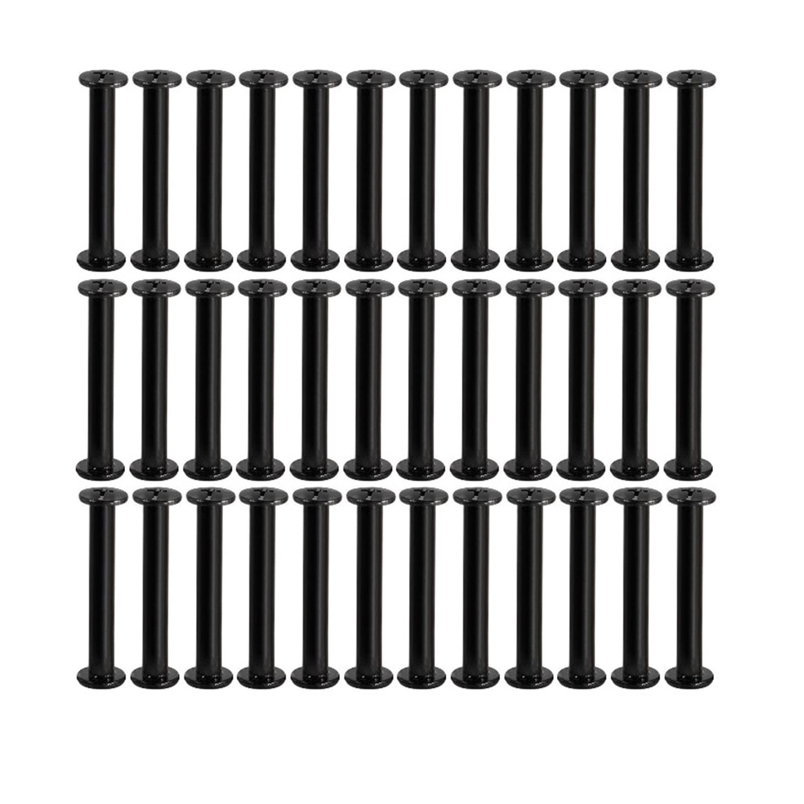 50 Sets Black Phillips Chicago Screws M5 x 80mm - Leather Belt Rivets, Scrapbook Photo Album Binding Posts - Perfect for DIY Leather Craft, Bookbinding & Handmade Accessories