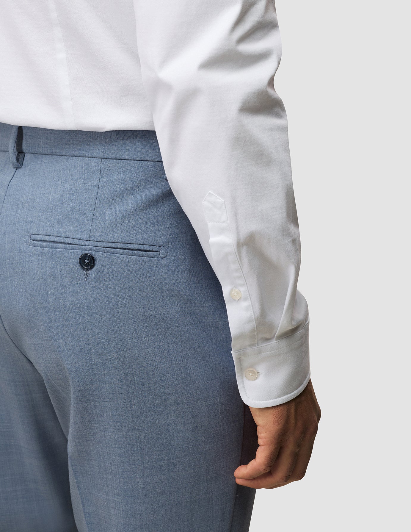 Tech Wool Slim Fit Suit Pants for Men - Light Blue Business Casual Office Wear | Perfect for Work, Weddings & Formal Events
