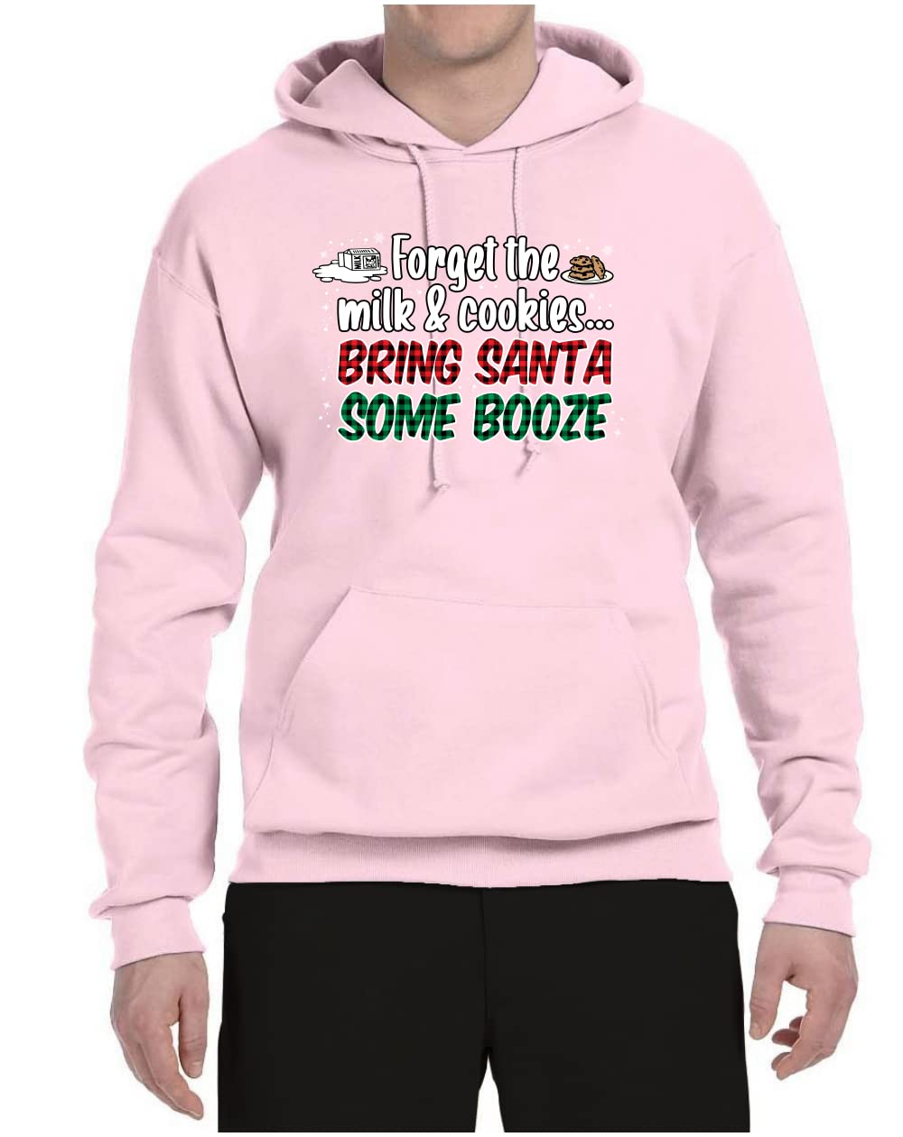 Wild Bobby Santa Booze Graphic Hoodie - Funny Christmas Unisex Sweatshirt for Holiday Parties & Gifts