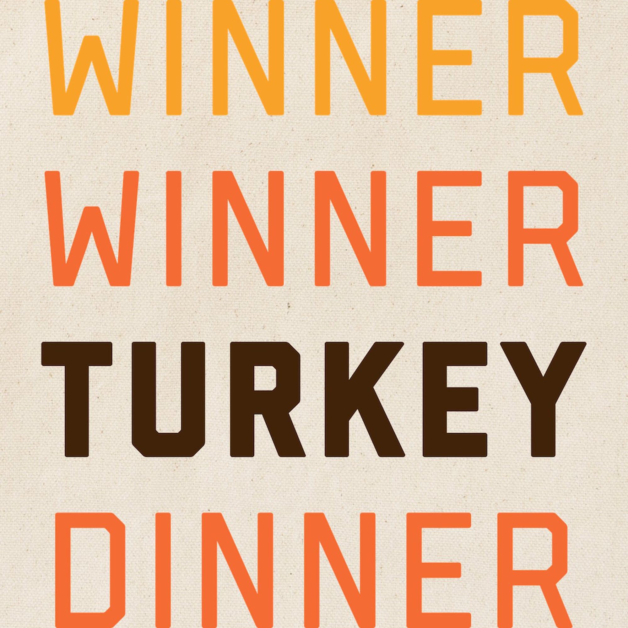 Winner Winner Turkey Dinner Tote Bag - Natural Canvas Reusable Shopping Bag for Groceries, Beach & Holiday Gifts | Eco-Friendly & Durable