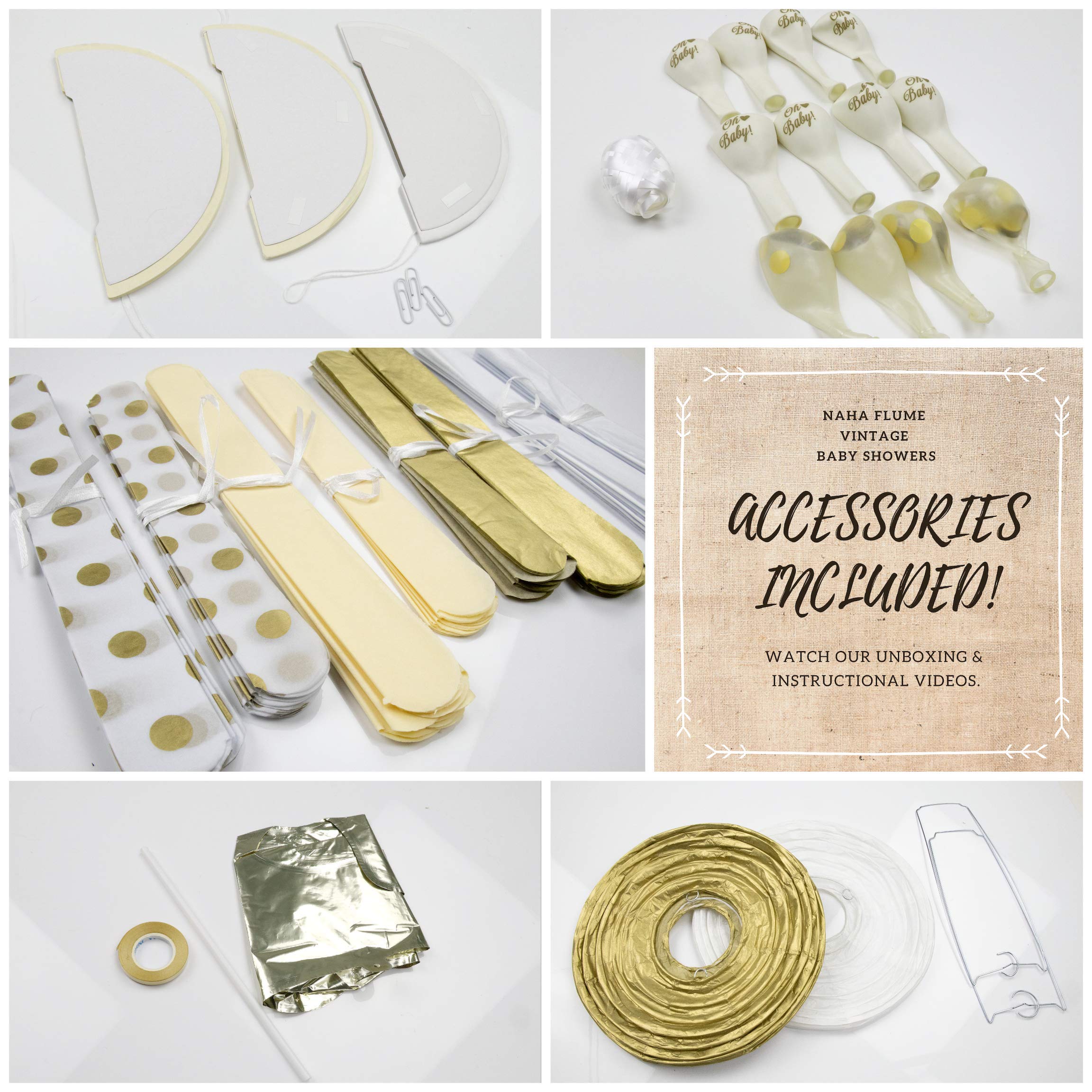 40-Piece Neutral Baby Shower Decorations Set - Rustic Burlap Welcome Banner with Gold Accents | Gender-Neutral Nursery Decor for Baby Showers, Gender Reveals & Newborn Celebrations