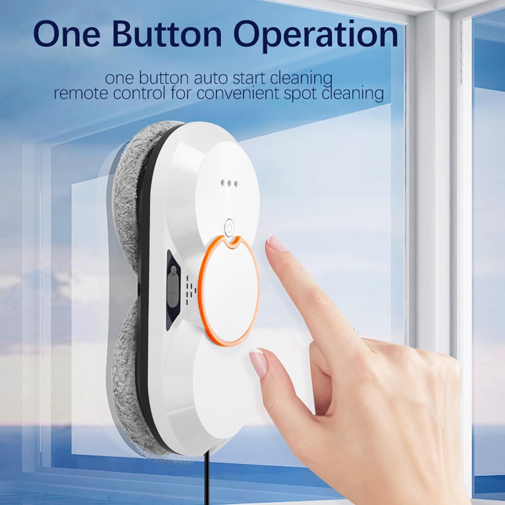 Smart Window Cleaning Robot with Dual Auto Water Spray & 5600Pa Strong Suction - Automatic Glass Cleaner for High Windows, Tiles & Doors (Indoor/Outdoor Use) - Perfect for Skyscrapers, Home Windows & Glass Balconies