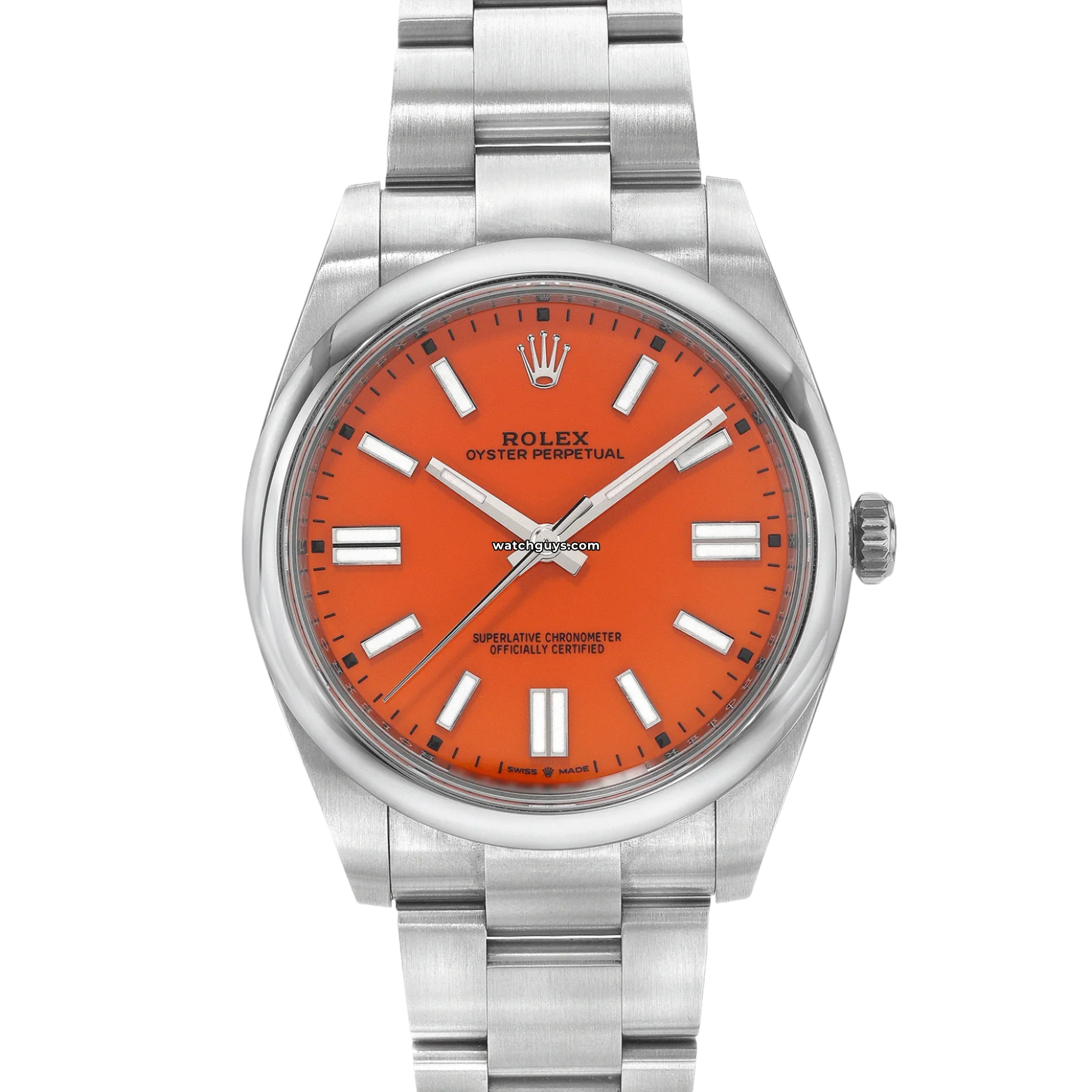 Rolex Oyster Perpetual 124300 Coral Red Automatic Men's Watch - Luxury Dress Watch for Business & Formal Occasions