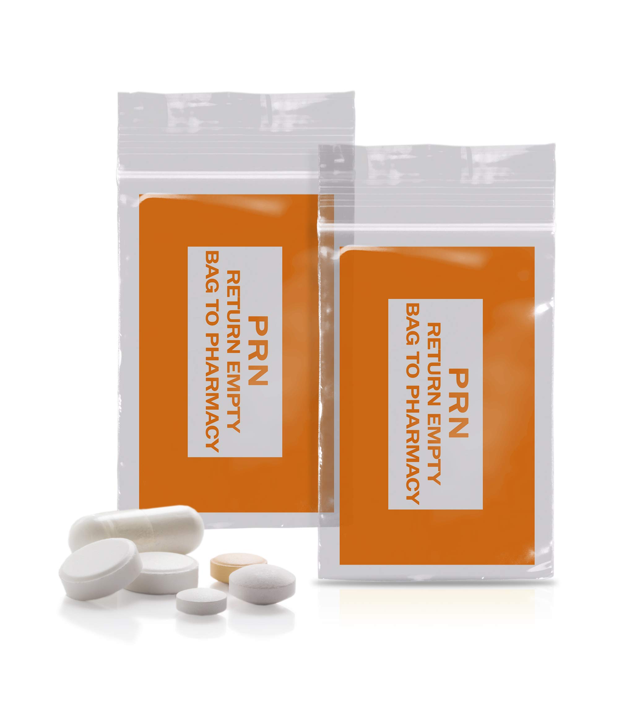 APQ 1000 Pack Orange PRN Bags 2x3 Inch - Clear 2 Mil Thick Zipper Printed Polyethylene Bags with Secure Seal Closure | Medical Storage Bags for Pharmacy, Infirmary & Healthcare Supplies | Perfect for Organizing Pills, Medical Samples & First Aid Kits