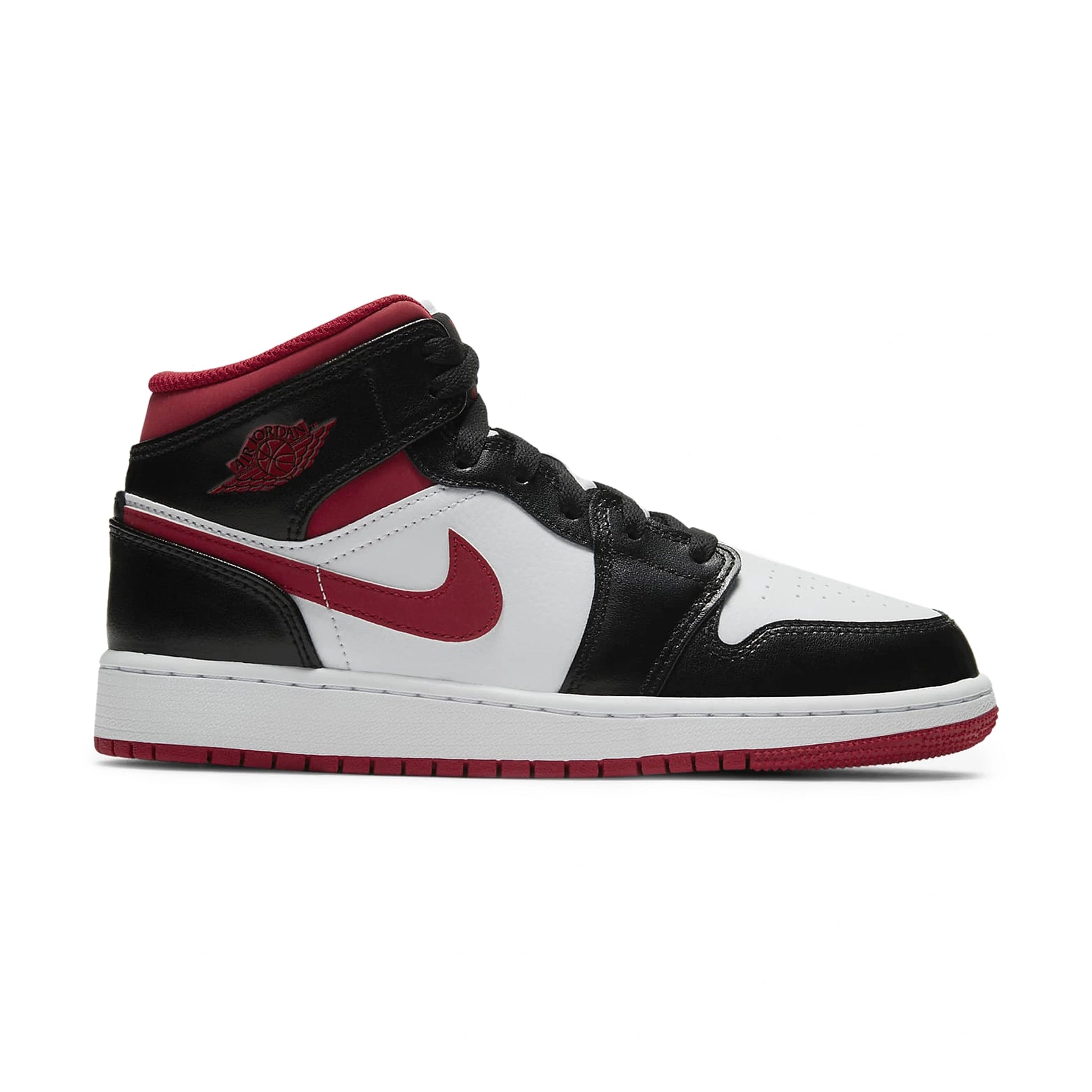 Air Jordan 1 Mid Gym Red Black White Basketball Shoes for Girls (GS) - Perfect for School, Sports & Street Fashion