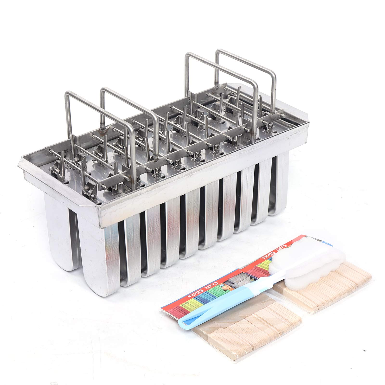 Premium Stainless Steel Popsicle Molds Kit - 20Pcs Ice Lolly Maker with Cleaning Brush - BPA-Free Reusable Ice Cream Stick Holder for Homemade Frozen Treats - Perfect for Summer Parties, Kids Snacks & Healthy Desserts