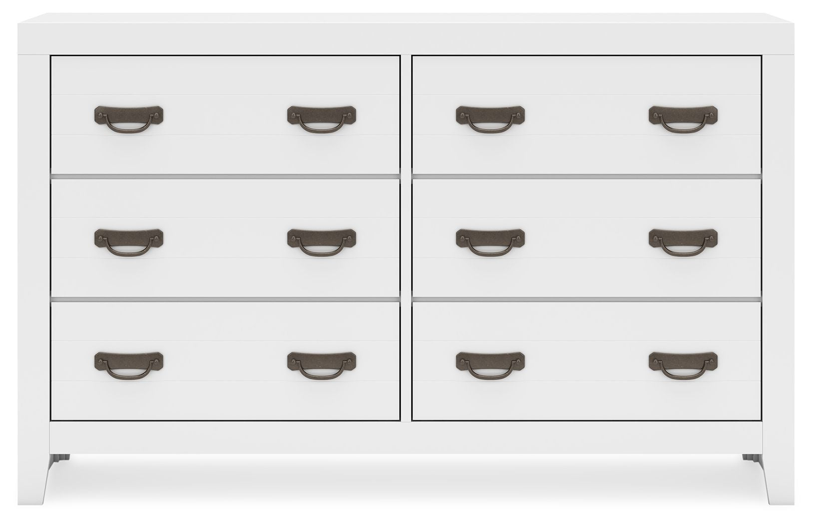 Binterglen White Dresser - Modern 6-Drawer Chest for Bedroom, Nursery & Closet Organization | Solid Wood Storage Furniture for Home Decor