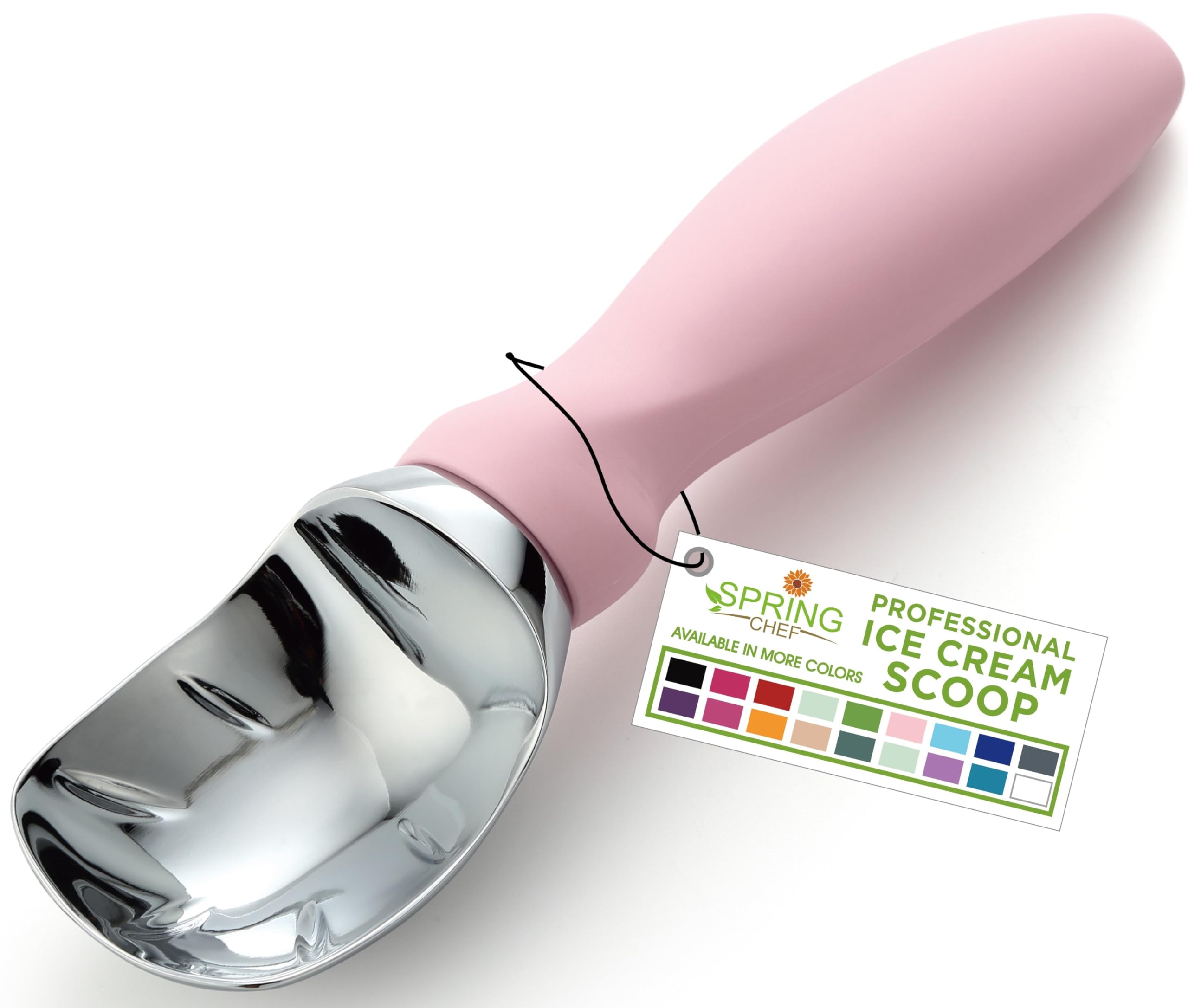 Premium Ice Cream Scoop with Soft Grip Handle - Heavy Duty Stainless Steel Scooper for Gelato, Sorbet, Cookie Dough & Desserts - Ideal for Home Kitchens, Ice Cream Shops & Parties