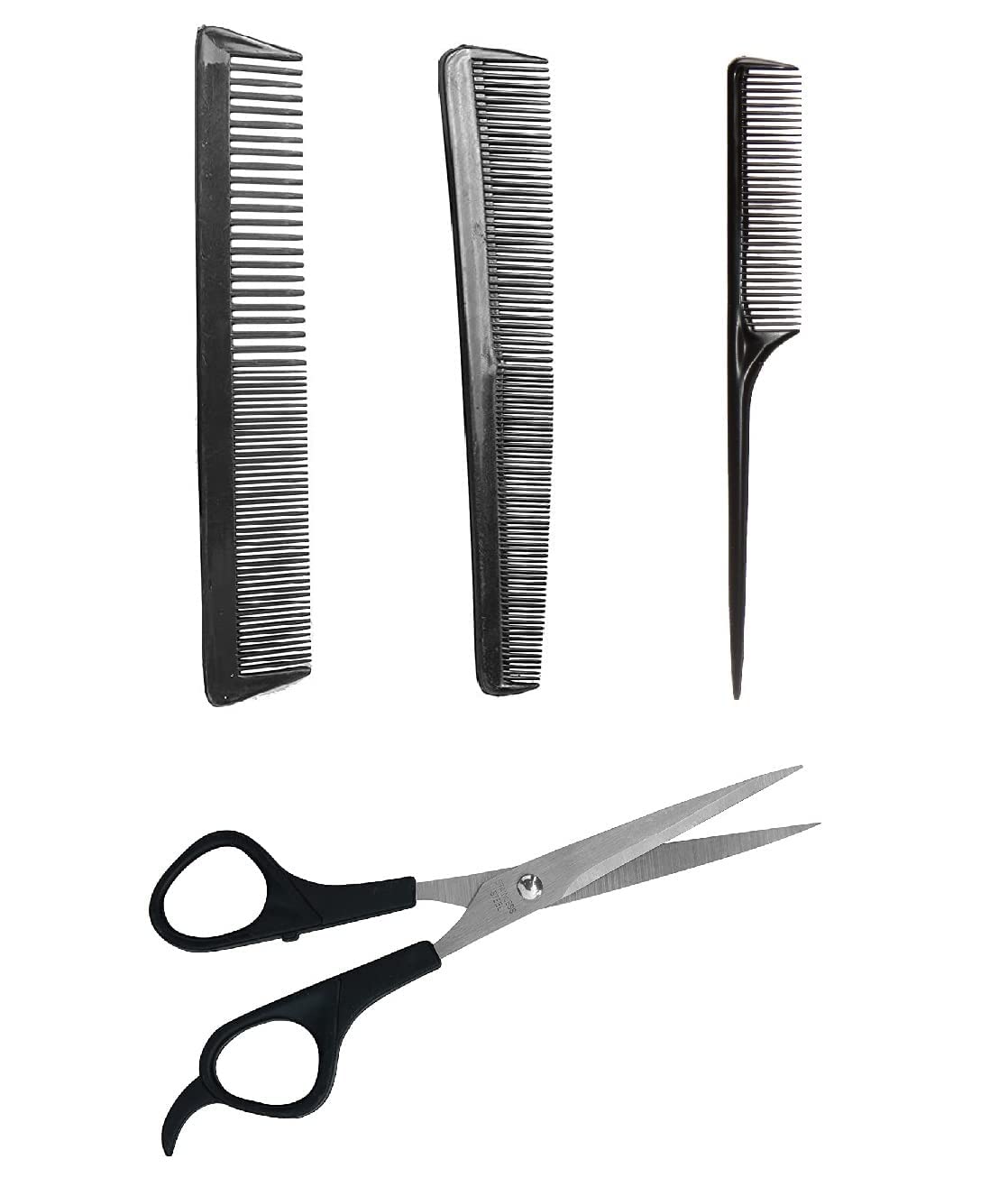 VEDETIC® 3-Piece Hair Coloring Comb Set with Professional Hair Cutting Scissors - Perfect for DIY Hair Coloring, Styling & Salon Use at Home