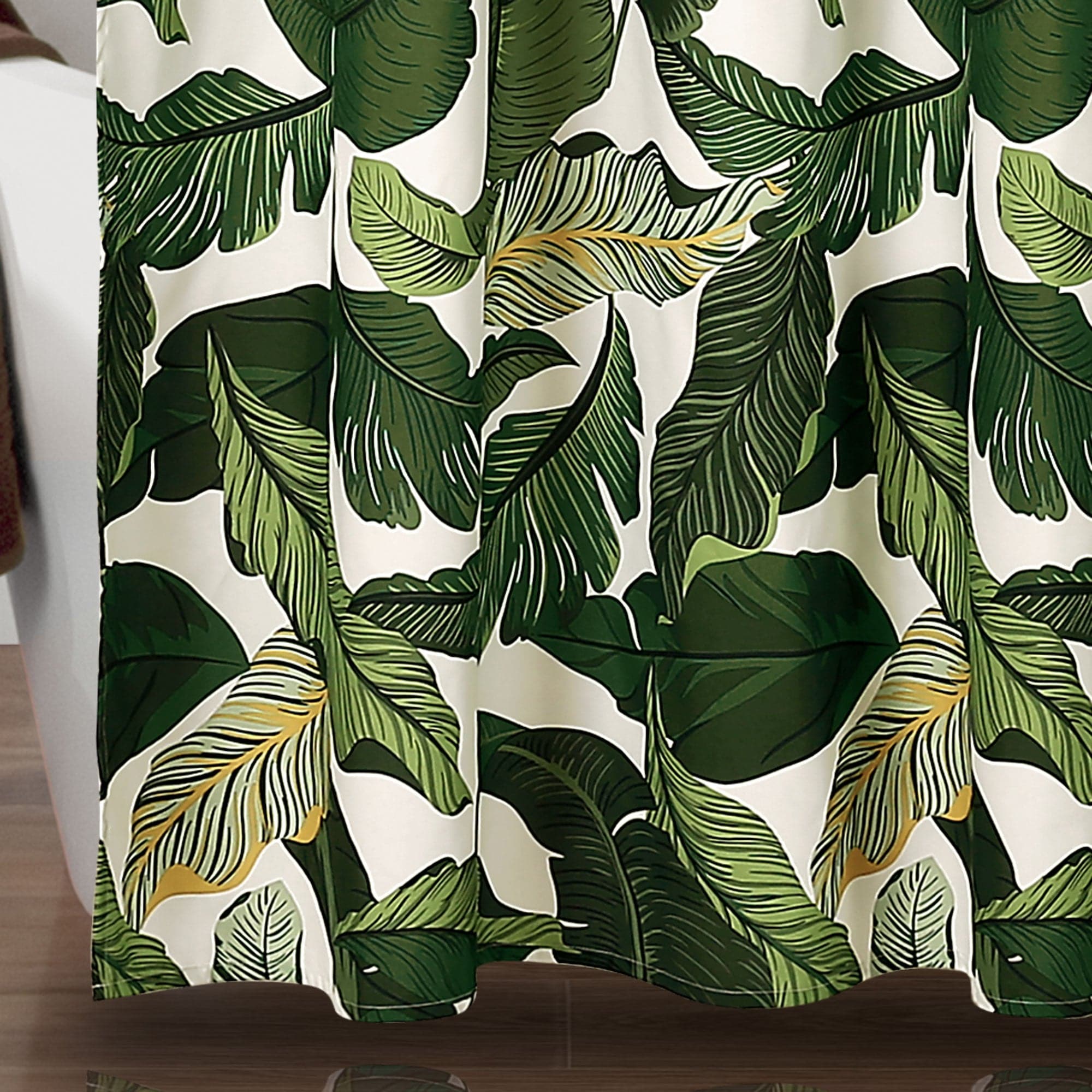 Tropical Paradise Shower Curtain - Waterproof Bathroom Decor with Vibrant Palm Leaf Design - Perfect for Beach, Coastal, or Vacation Themed Bathrooms