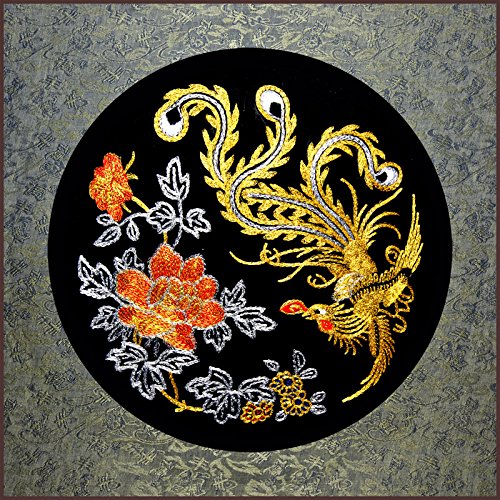 Grace Art - Large Asian Silk Embroidery Wall Hanging with Phoenix Design, Traditional Chinese Home Decor for Living Room, Bedroom, Office & Wedding Gift