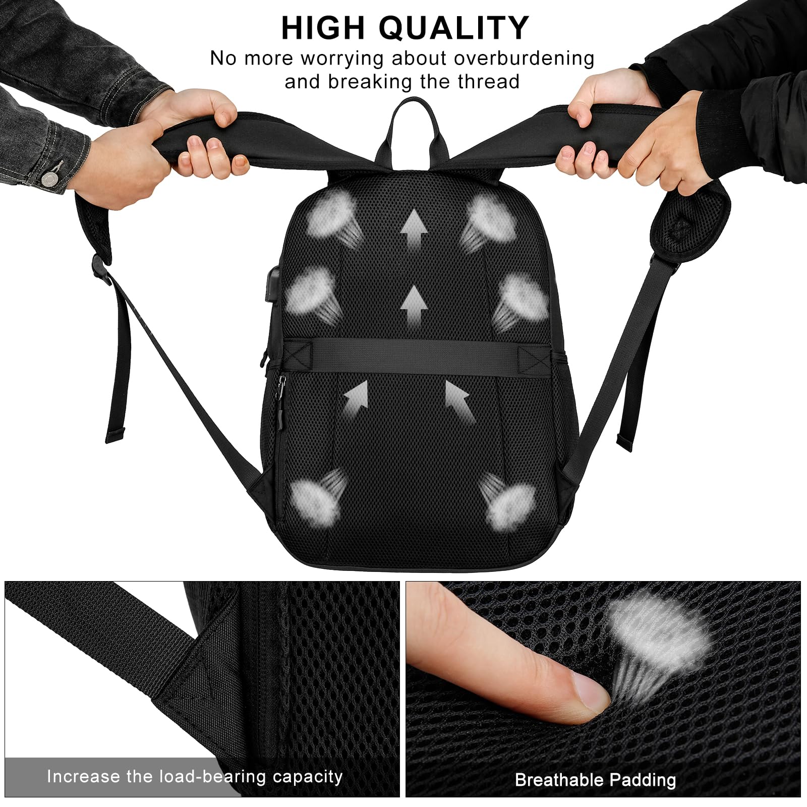 Lightweight Water Resistant Laptop Backpack with USB Charger - Durable Travel & School Backpack for Men, Women, Teens - Perfect for College, Commuting & Outdoor Adventures
